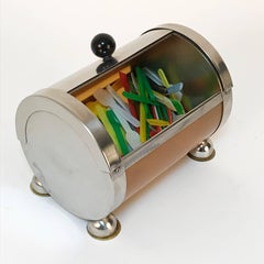 Italienische dekorative Zuckerschale aus Stahl und Kunststoff aus der Mitte des Jahrhunderts, 1970er Jahre