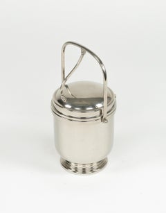 Midcentury Steel Ice Bucket by Aldo Tura for Macabo, Italy 1960s
