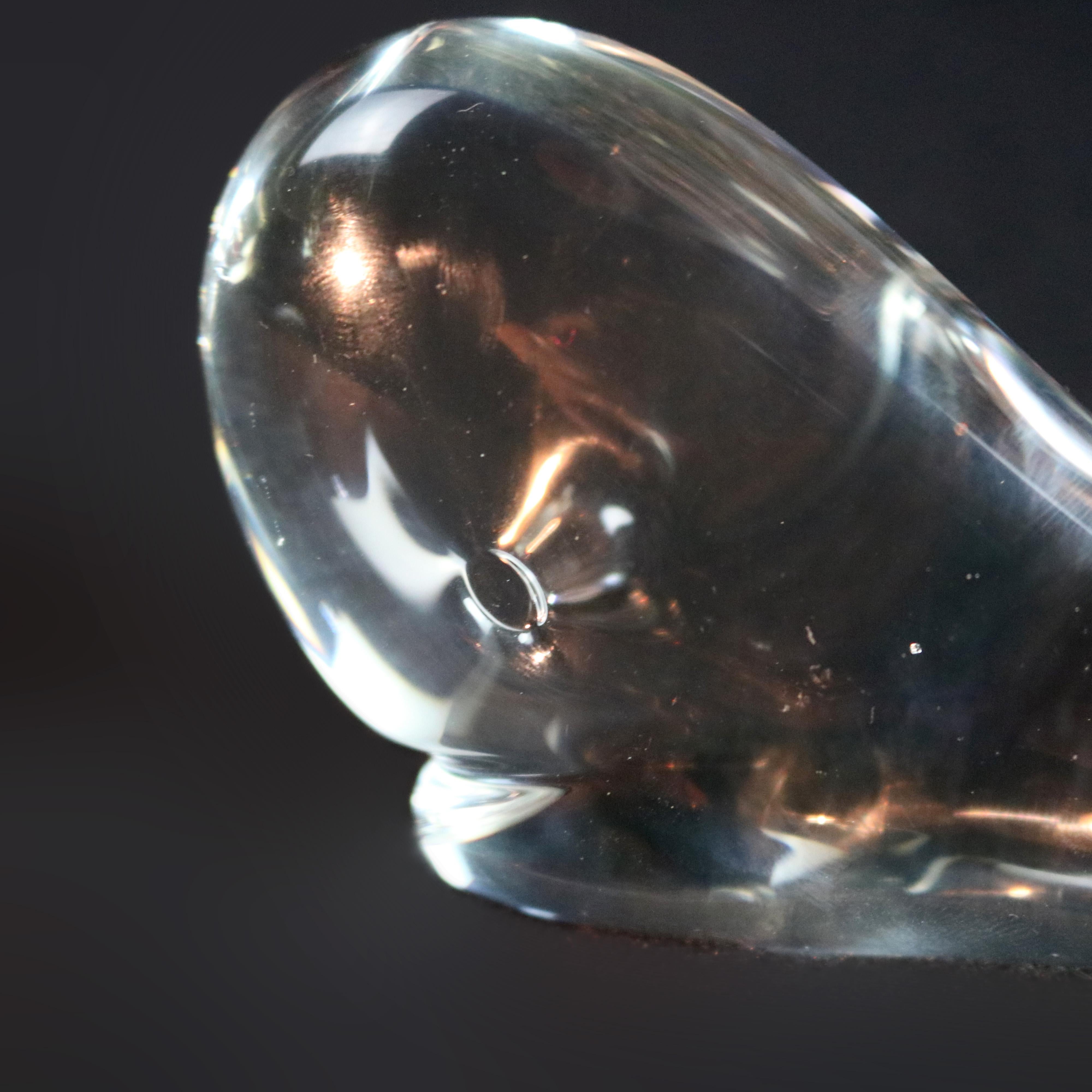 Midcentury Steuben Crystal Whale Sculptural Paperweight, 20th Century In Good Condition In Big Flats, NY