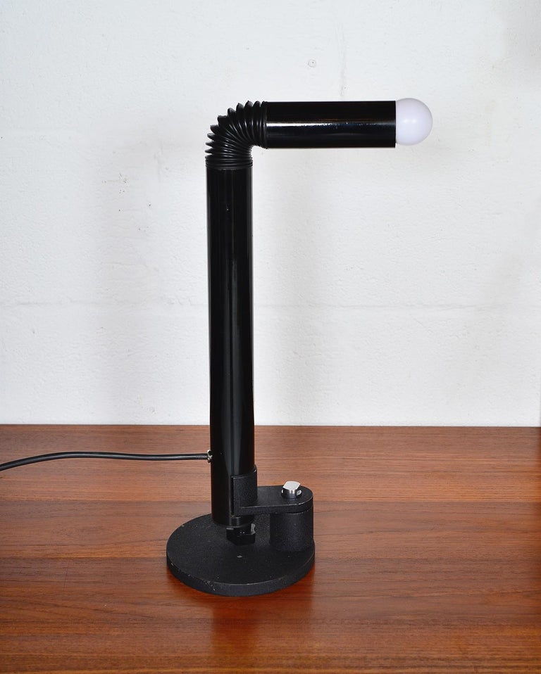 Mid-Century Modern Midcentury Stilnovo Italian Periscopio Black Desk Table Lamp by D&C Aroldi, 1968 For Sale
