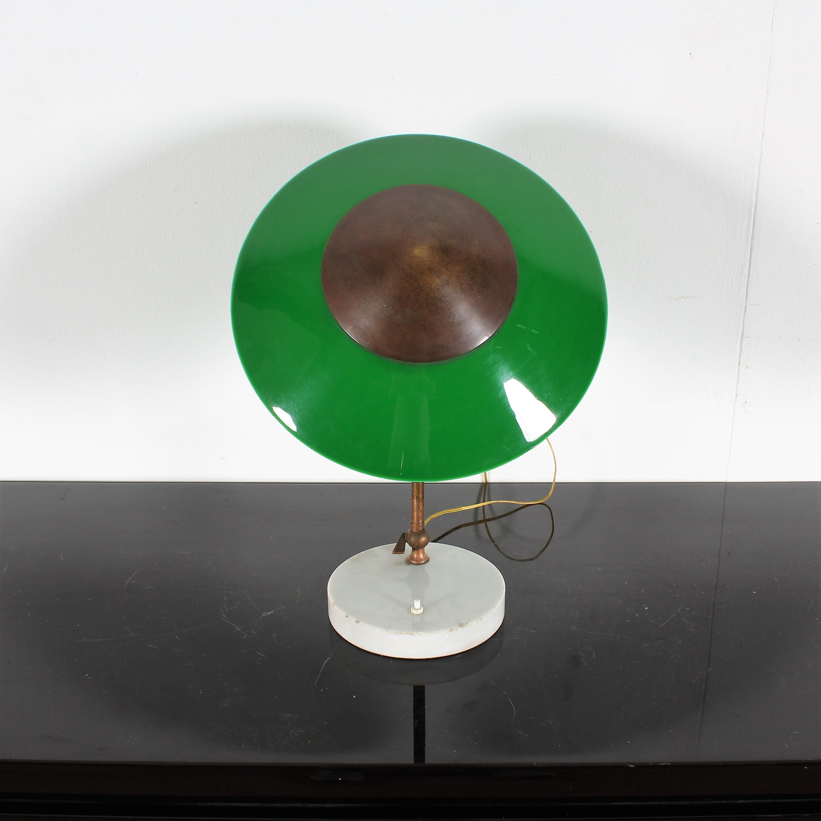 Midcentury Stilux Milano Metal Plexiglass Marble Table Lamp Italy, 1960s 5