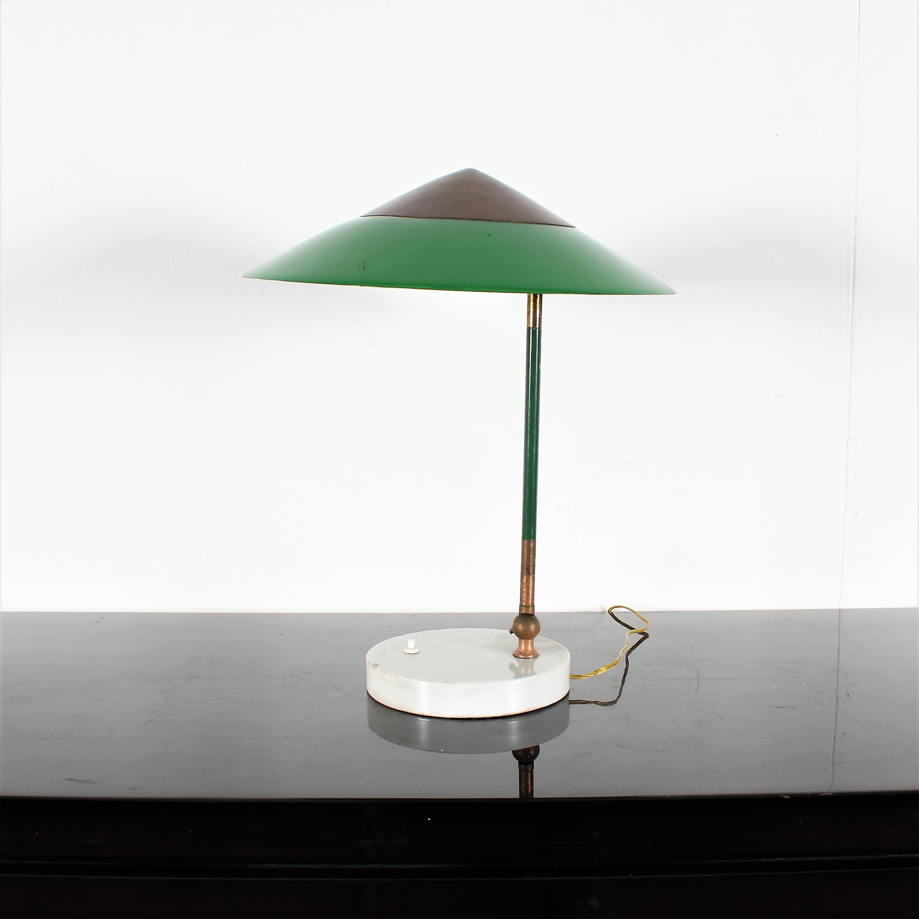 Mid-20th Century Midcentury Stilux Milano Metal Plexiglass Marble Table Lamp Italy, 1960s