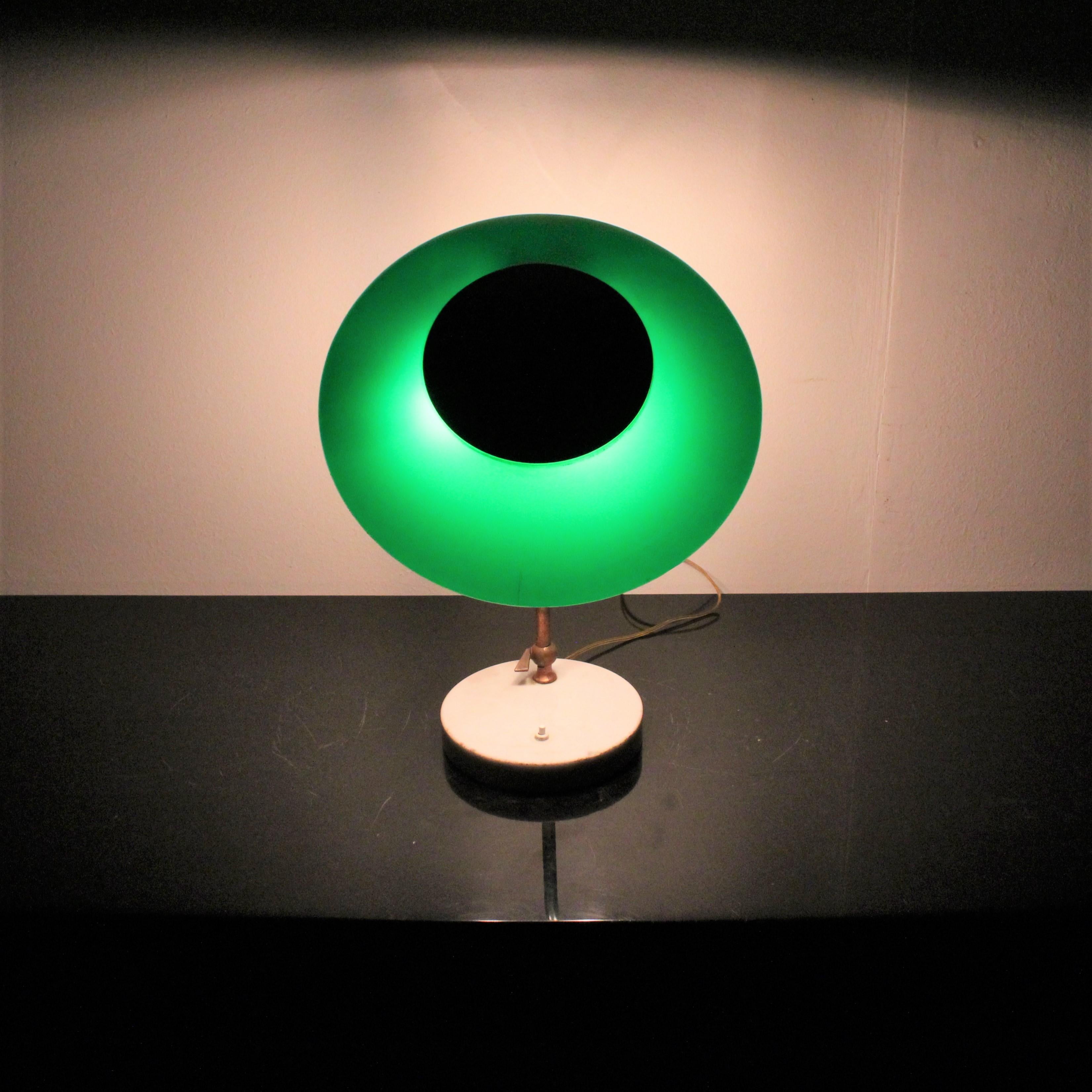 Midcentury Stilux Milano Metal Plexiglass Marble Table Lamp Italy, 1960s 3
