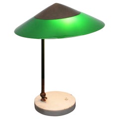 Midcentury Stilux Milano Metal Plexiglass Marble Table Lamp Italy, 1960s