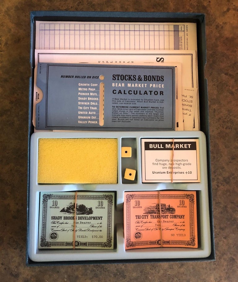 Midcentury Stocks and Bonds Board Game by 3M For Sale at 1stDibs stocks and bonds board game