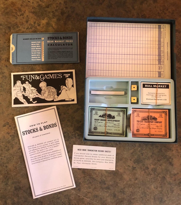 Midcentury Stocks and Bonds Board Game by 3M For Sale at 1stDibs stocks and bonds board game