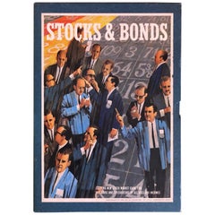 Stocks and Bonds Board-Spiel aus der Mitte des Jahrhunderts von 3M