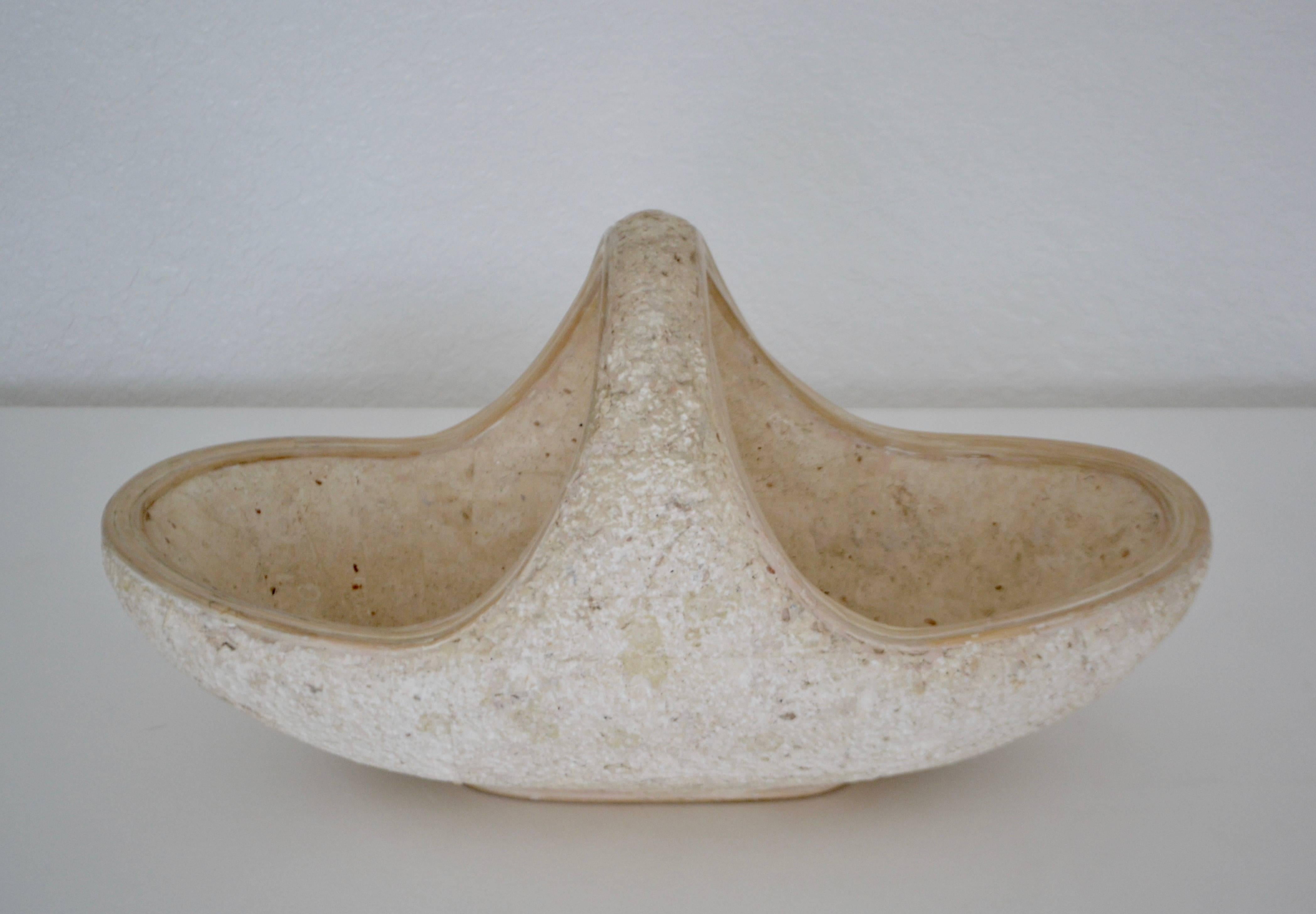 Midcentury Stone Bowl In Good Condition For Sale In West Palm Beach, FL