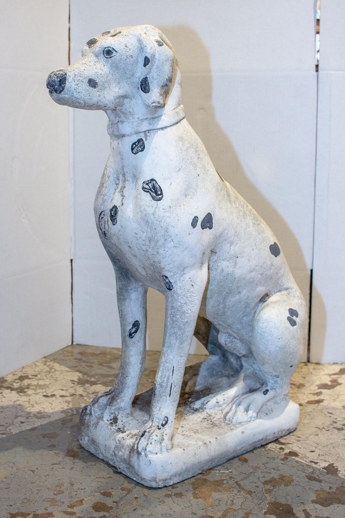 Midcentury Stone Dalmation Dog Statue 4