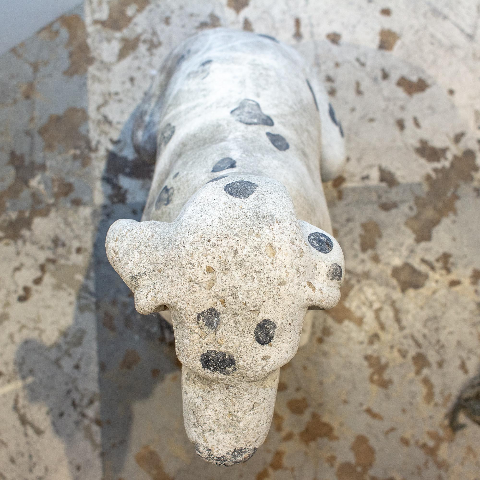 Midcentury Stone Dalmation Dog Statue 5