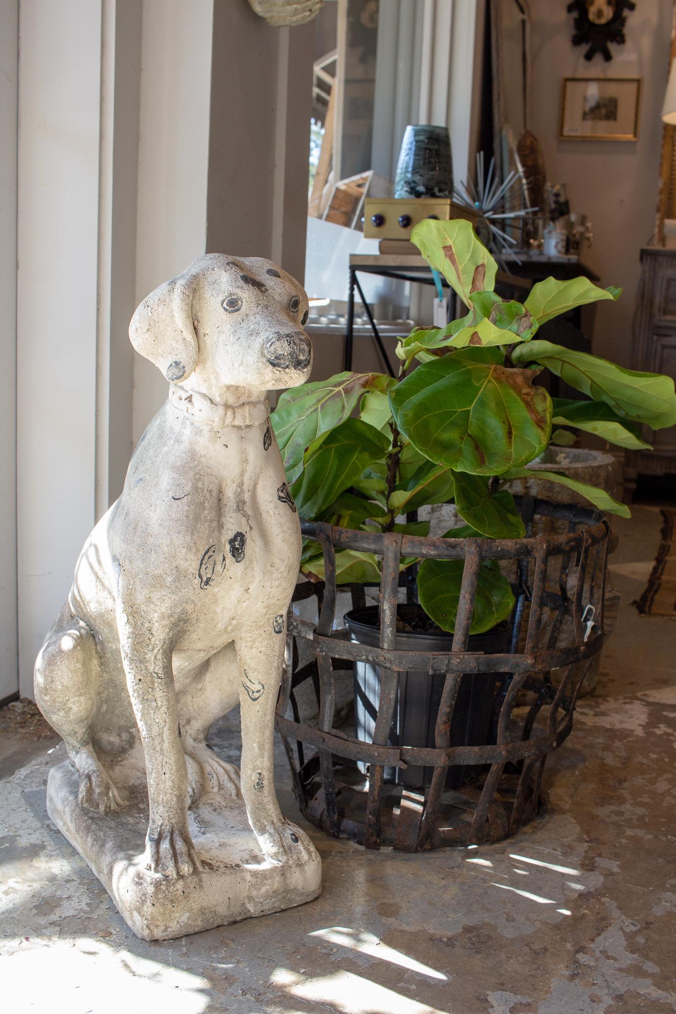 Midcentury Stone Dalmation Dog Statue 6