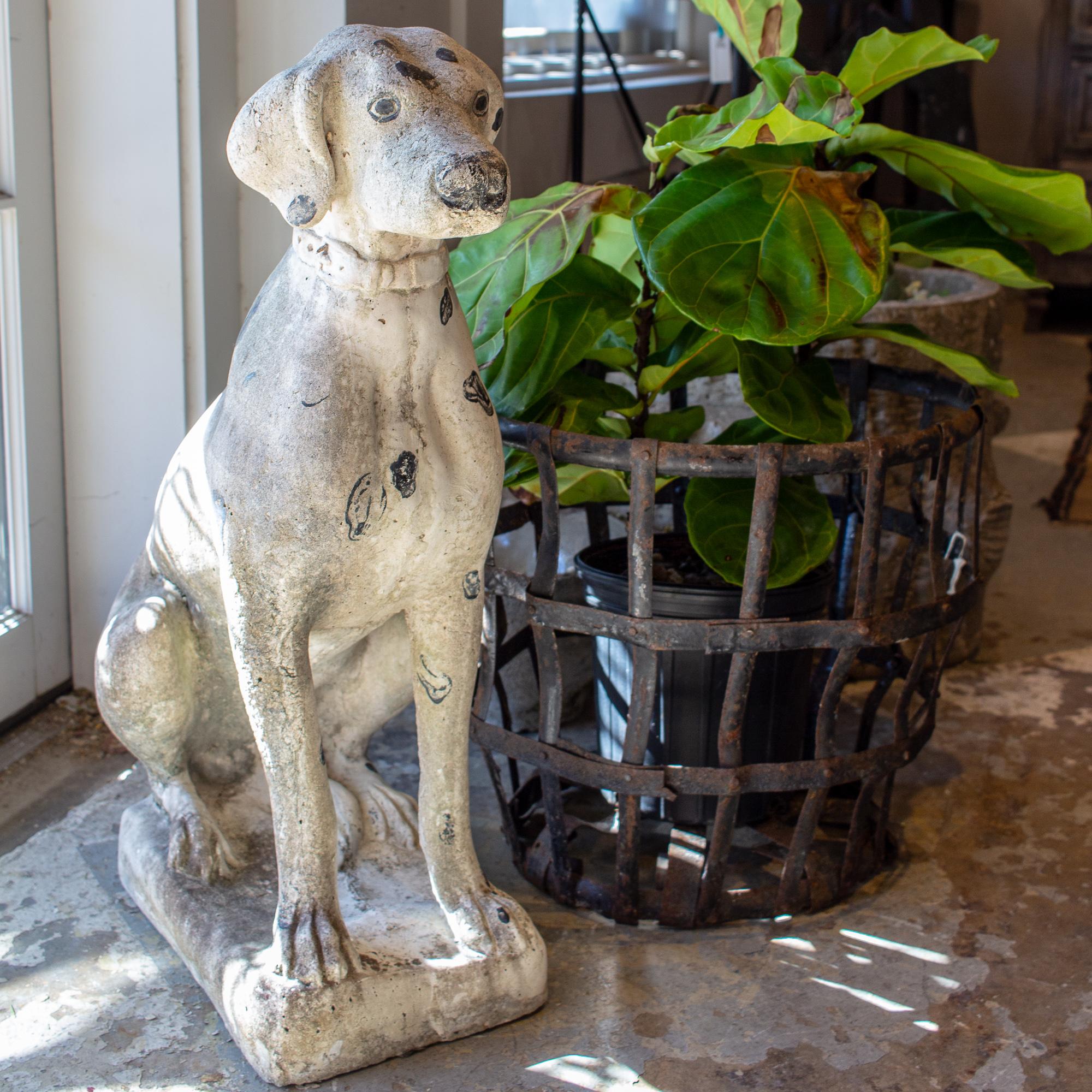 Midcentury Stone Dalmation Dog Statue 7