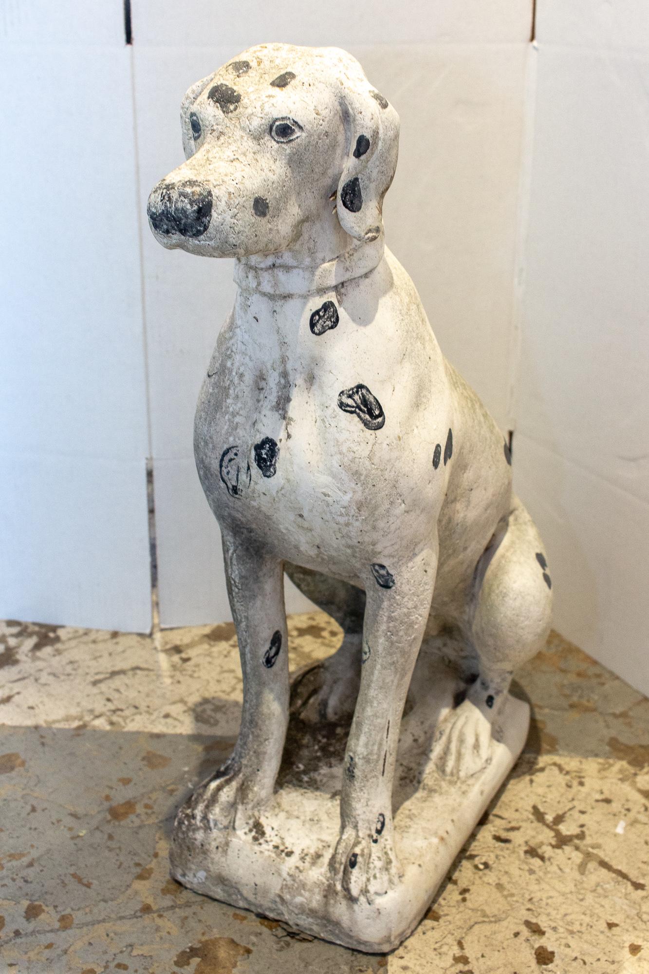 Mid-Century Modern Midcentury Stone Dalmation Dog Statue