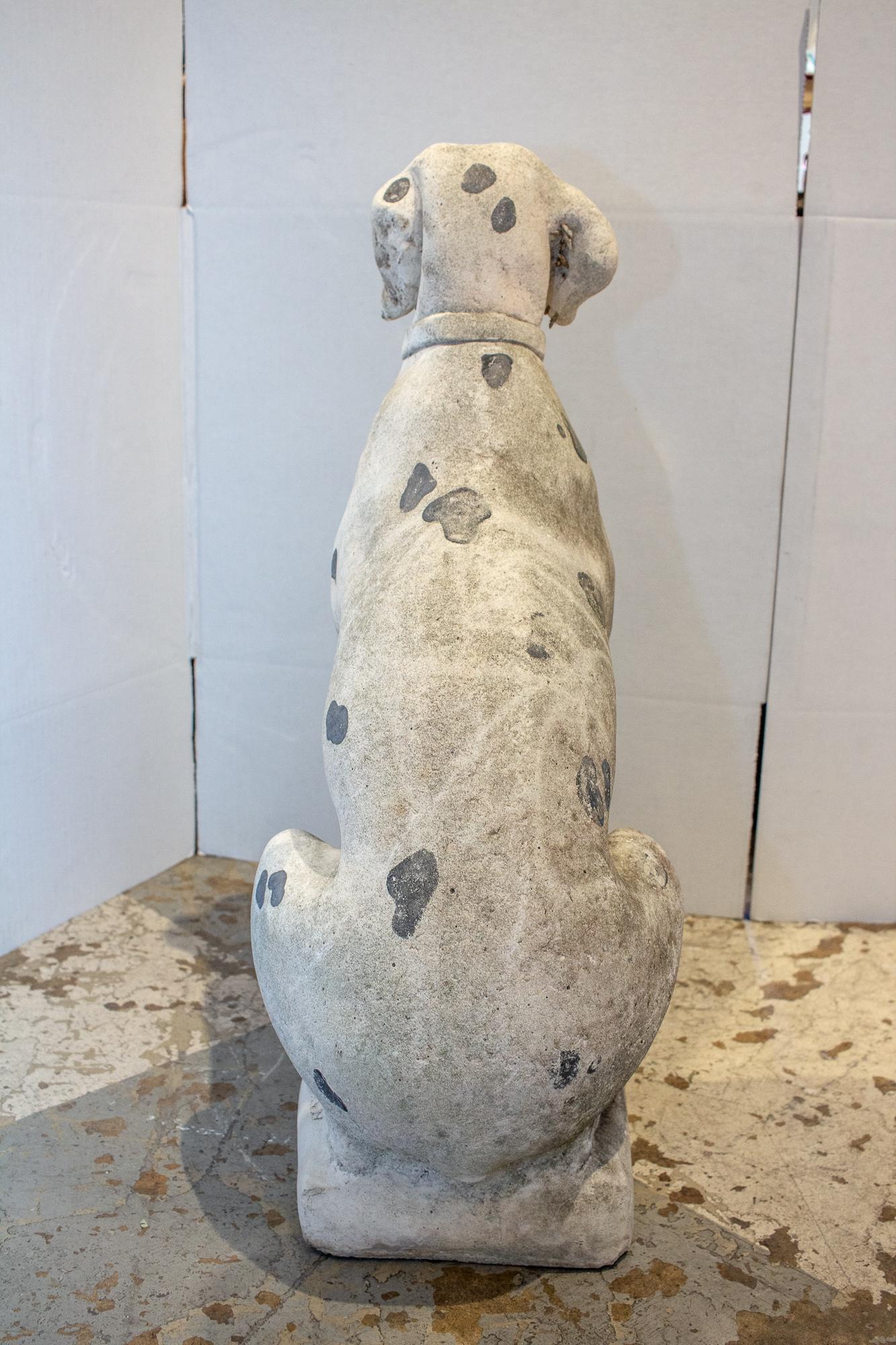 Midcentury Stone Dalmation Dog Statue 2
