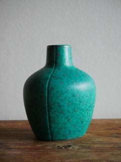 Midcentury Stoneware “Argenta” Vase by Wilhelm Kåge, Gustavsberg, Sweden, 1930s