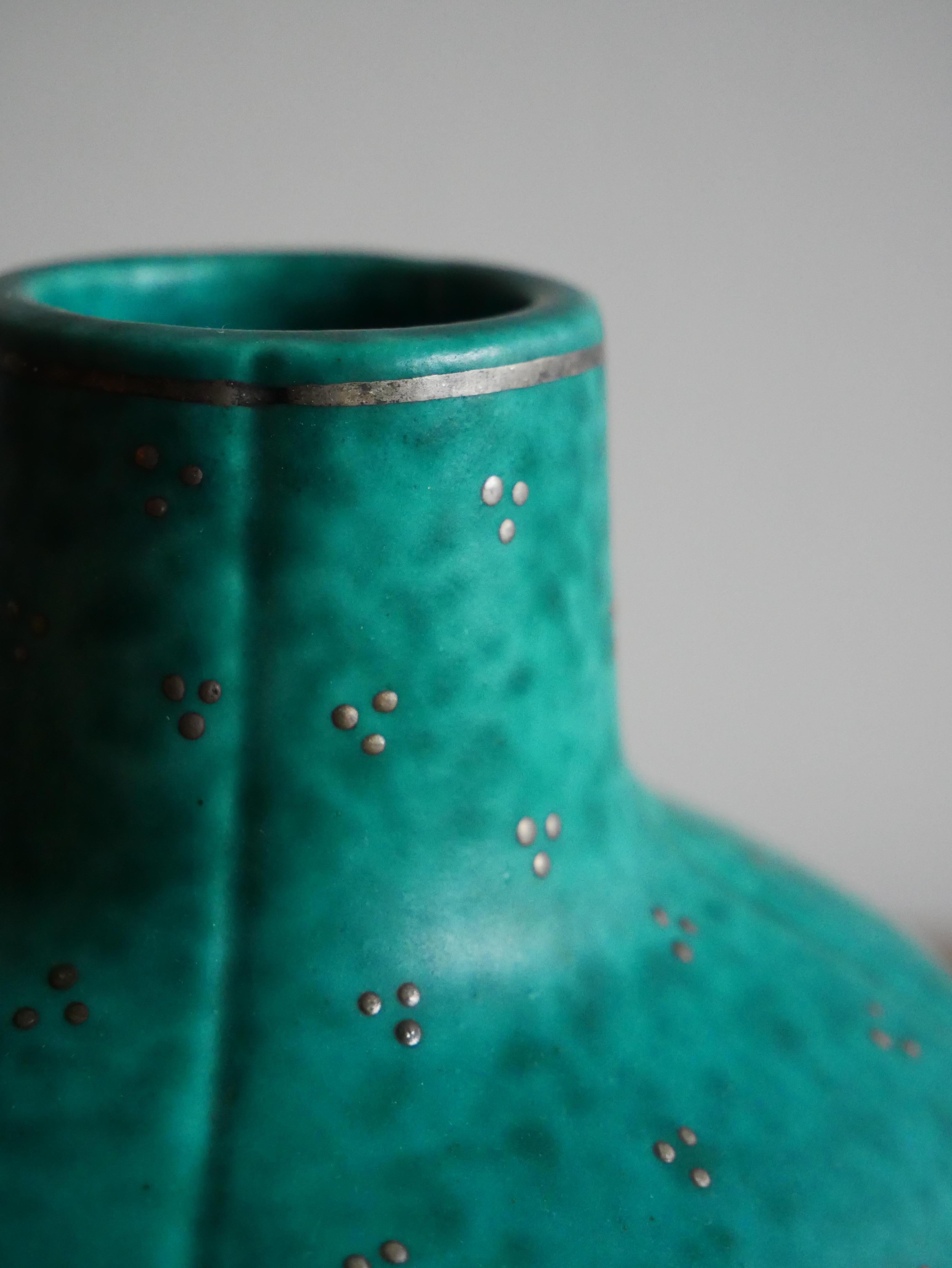 Argenta-Vase aus Steinzeug der Jahrhundertmitte von Wilhelm Kåge, Gustavsberg, Schweden, 1930er Jahre (Skandinavische Moderne) im Angebot