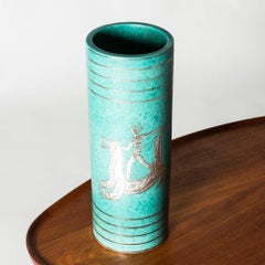 Argenta-Vase aus Steinzeug der Jahrhundertmitte von Wilhelm Kåge, Gustavsberg, Schweden, 1940er Jahre
