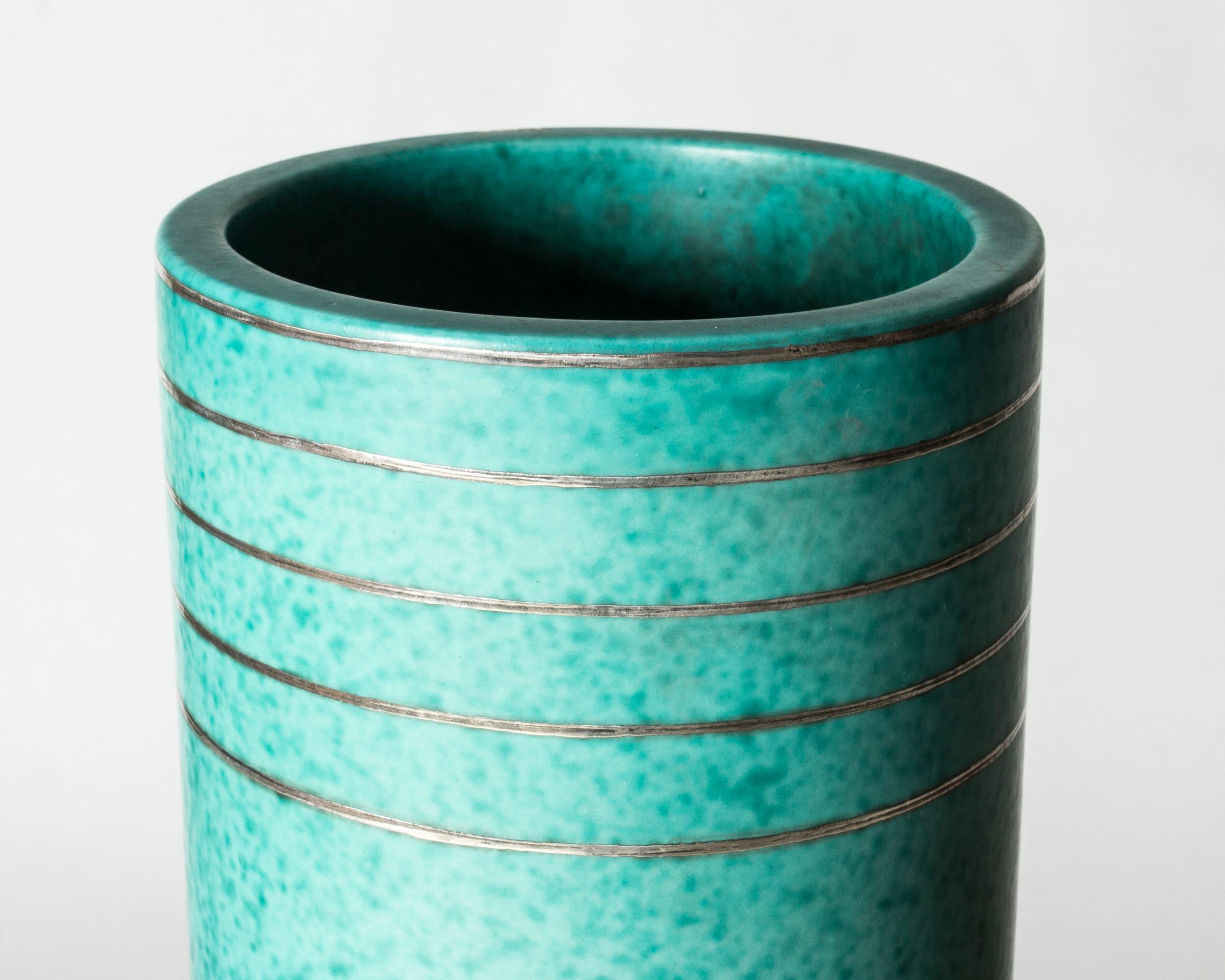 Argenta-Vase aus Steinzeug der Jahrhundertmitte von Wilhelm Kåge, Gustavsberg, Schweden, 1940er Jahre (Skandinavische Moderne) im Angebot