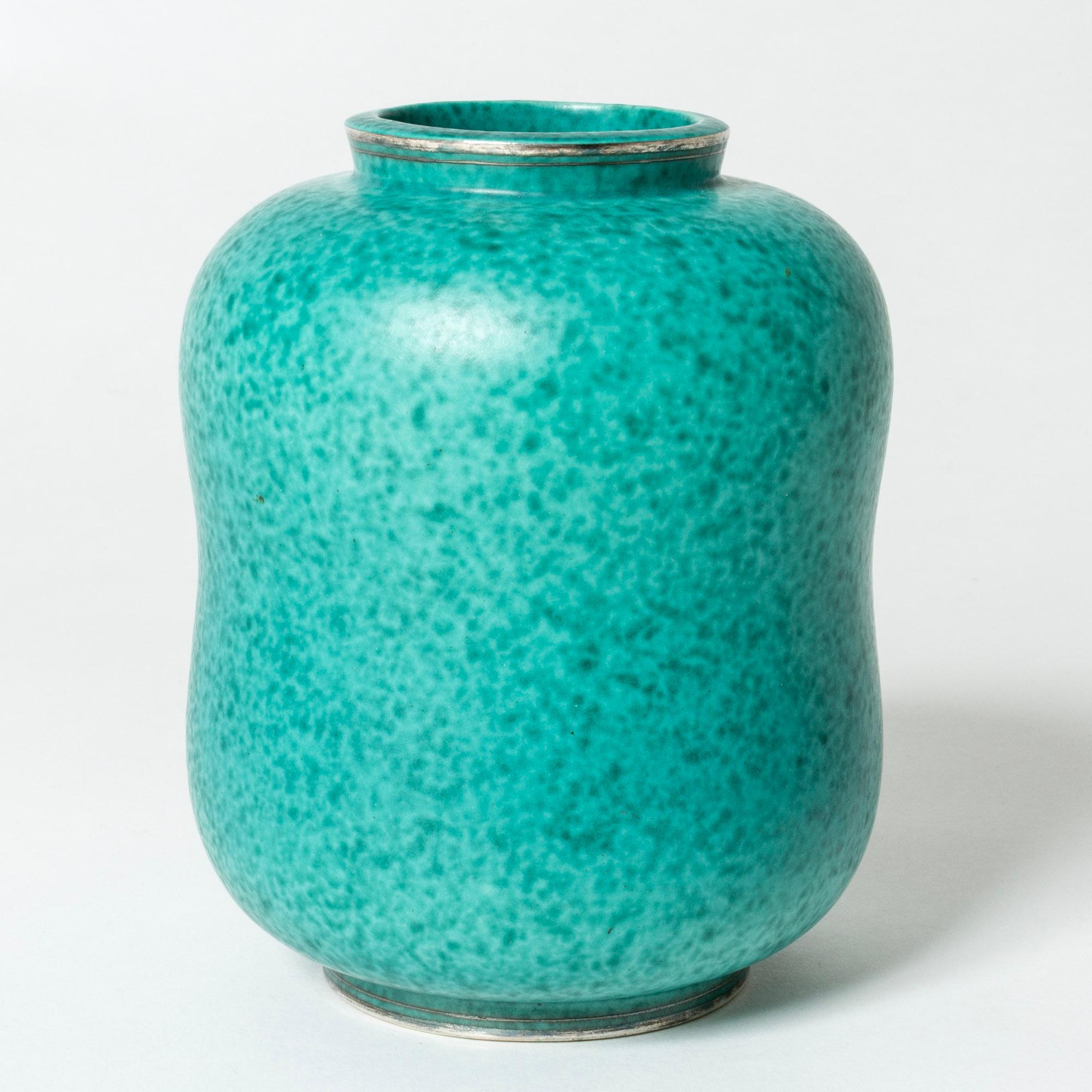Argenta-Vase aus Steinzeug der Jahrhundertmitte von Wilhelm Kåge, Gustavsberg, Schweden, 1940er Jahre (Schwedisch) im Angebot