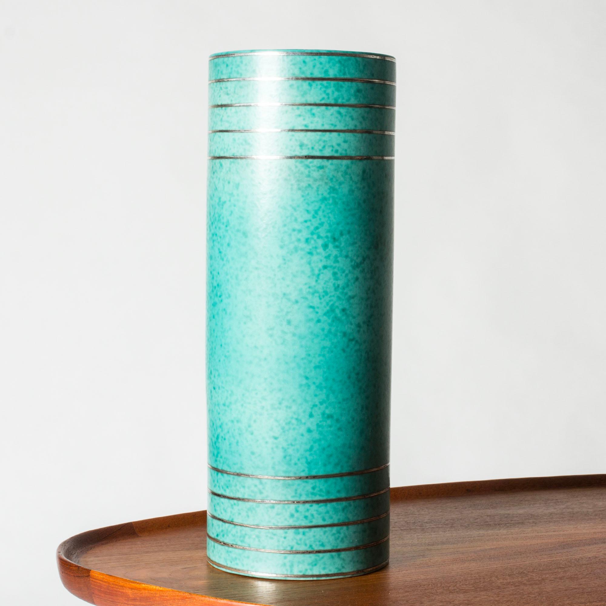 Argenta-Vase aus Steinzeug der Jahrhundertmitte von Wilhelm Kåge, Gustavsberg, Schweden, 1940er Jahre (Schwedisch) im Angebot