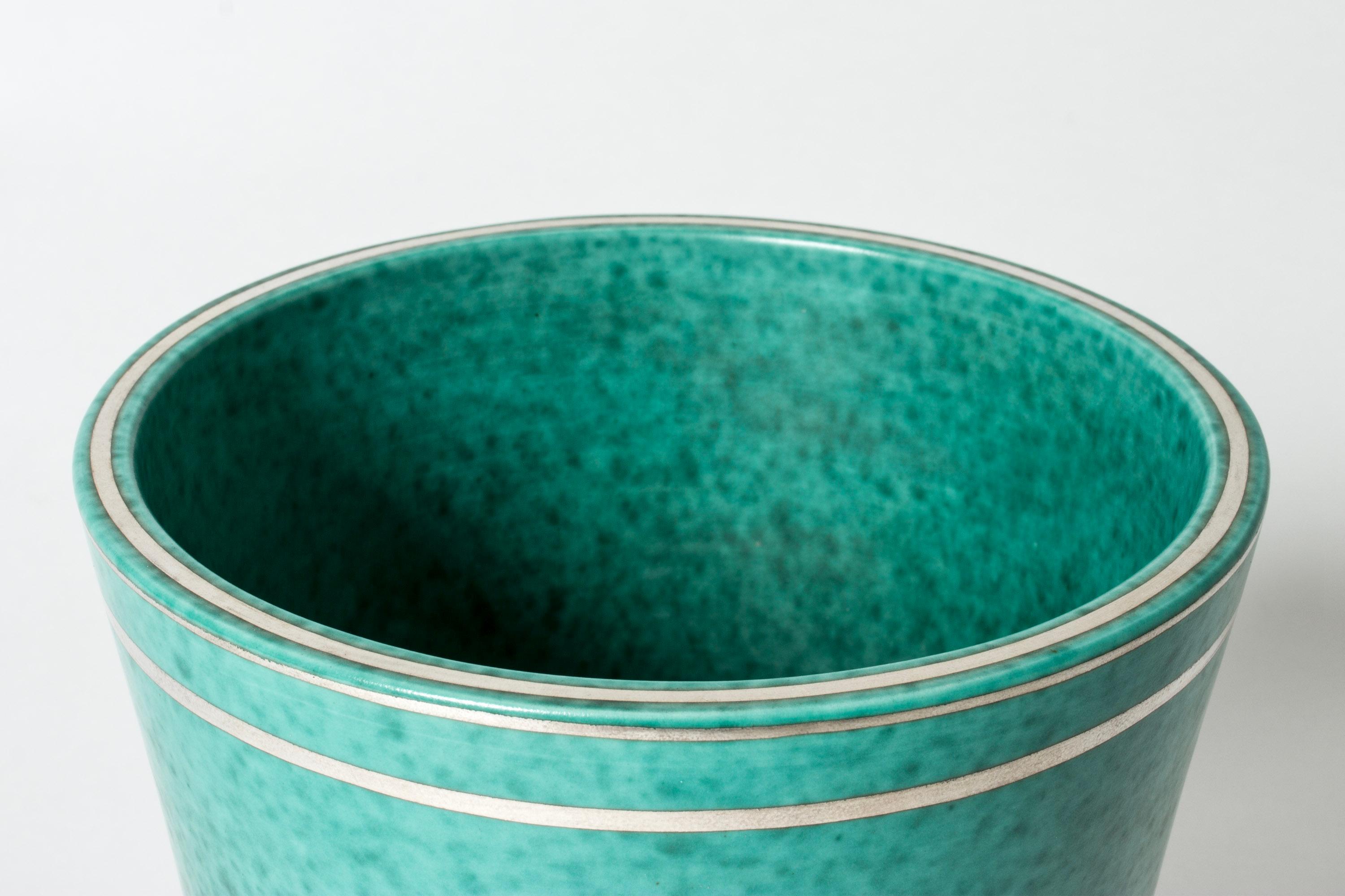 Midcentury Stoneware “Argenta” Vase by Wilhelm Kåge, Gustavsberg, Sweden, 1940s 2