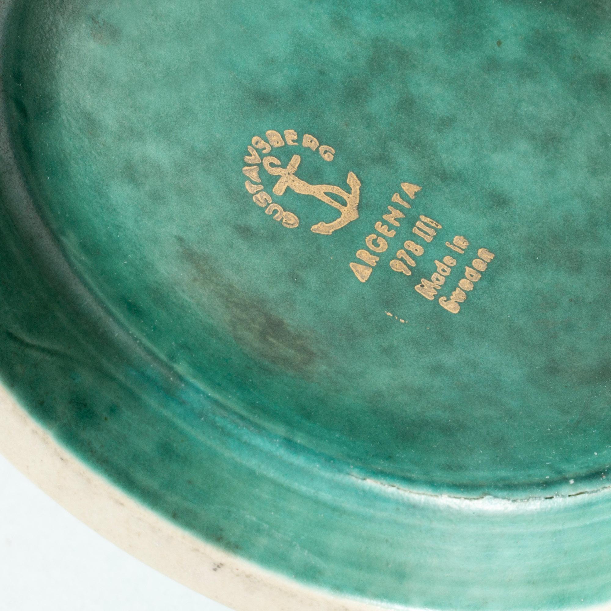 Midcentury Stoneware “Argenta” Vase by Wilhelm Kåge, Gustavsberg, Sweden, 1940s 3