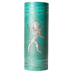 Midcentury Stoneware “Argenta” Vase by Wilhelm Kåge, Gustavsberg, Sweden, 1940s