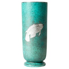 Midcentury Stoneware “Argenta” Vase by Wilhelm Kåge, Gustavsberg, Sweden, 1940s