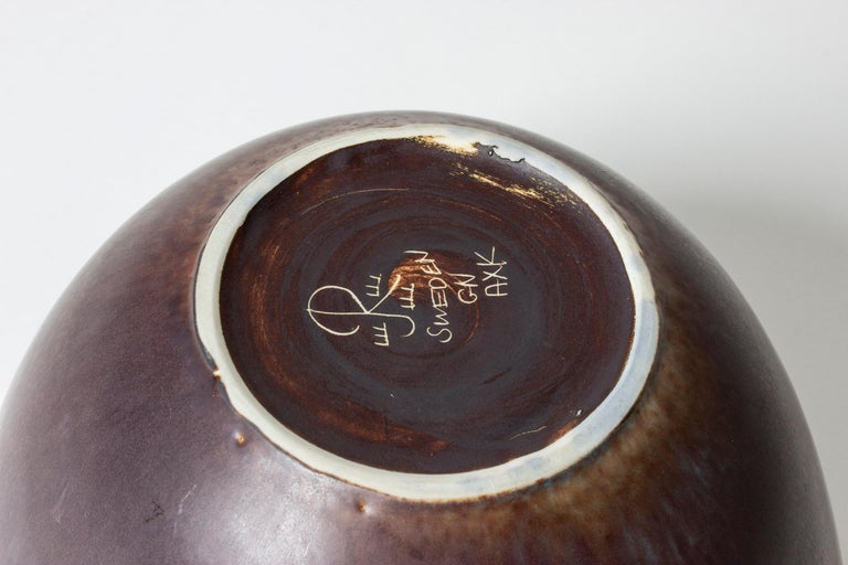 Midcentury Stoneware Bowl by Gunnar Nylund for Rörstrand, Sweden, 1950s For Sale 1