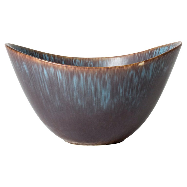 Midcentury Stoneware Bowl by Gunnar Nylund for Rörstrand, Sweden, 1950s For Sale