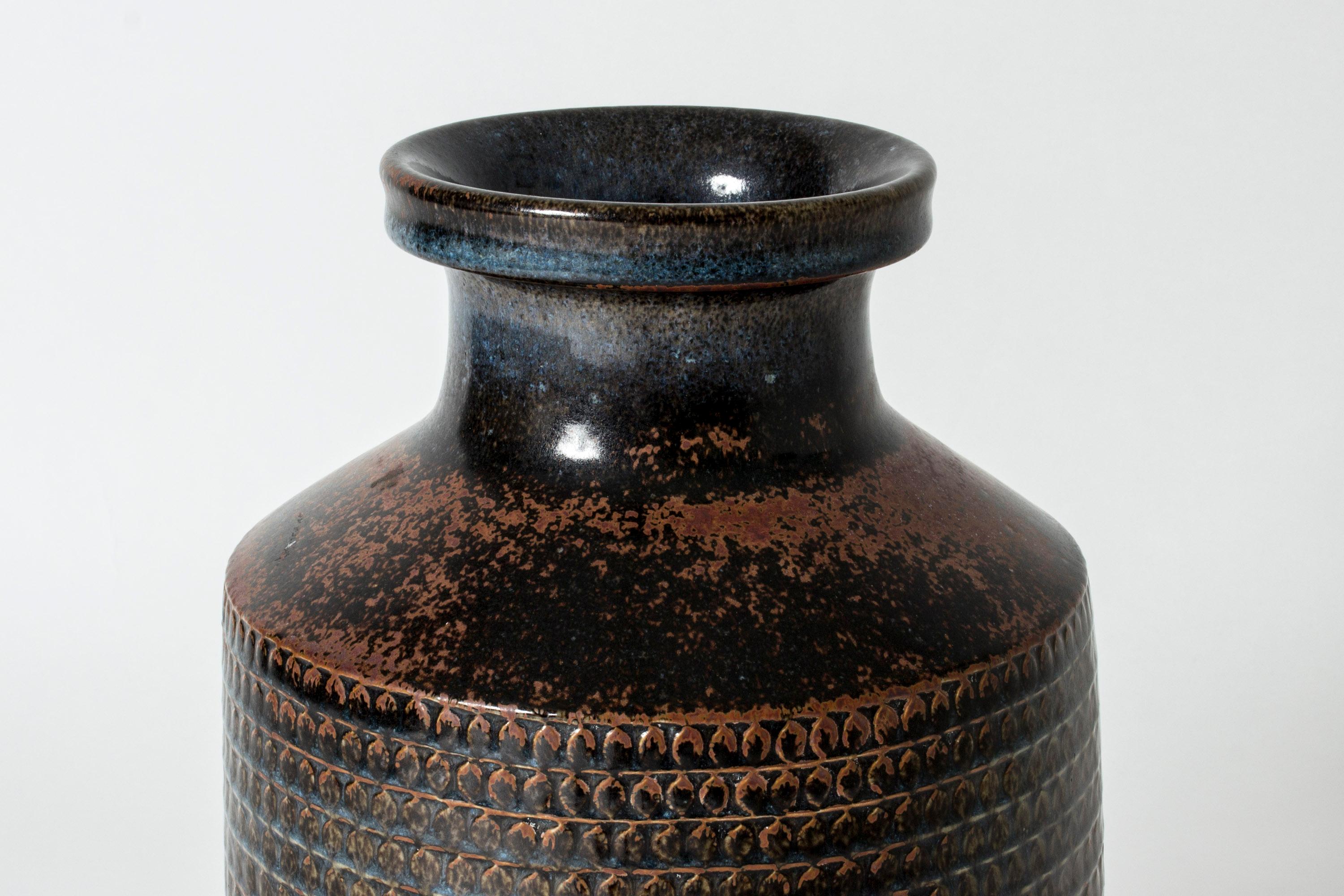 Scandinavian Modern Mid-Century Stoneware Floor Vase by Stig Lindberg, Gustavsberg, Sweden, 1960s