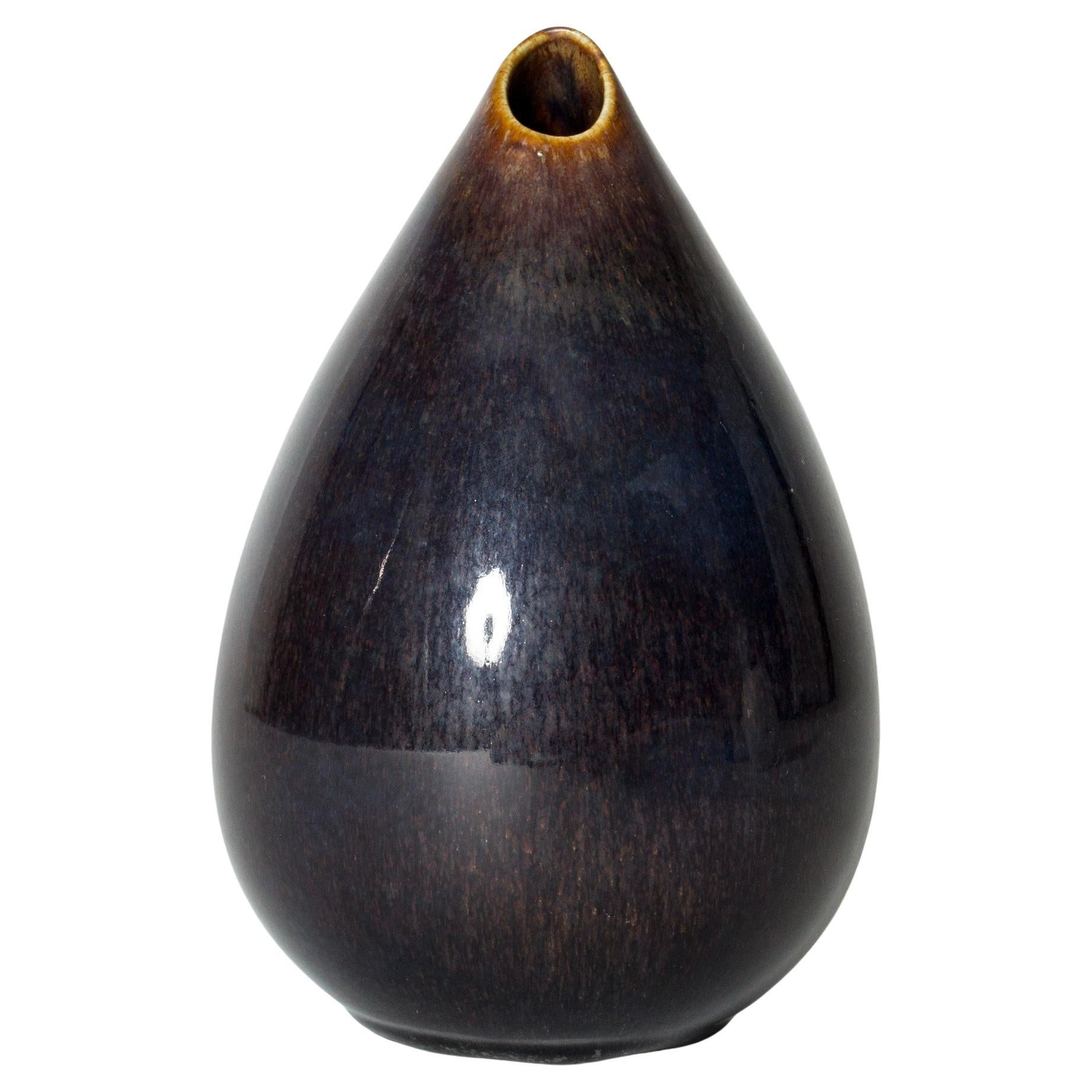 Vaso in gres di metà secolo "Gnurgla" di Stig Lindberg, Gustavsberg, Svezia, anni '50