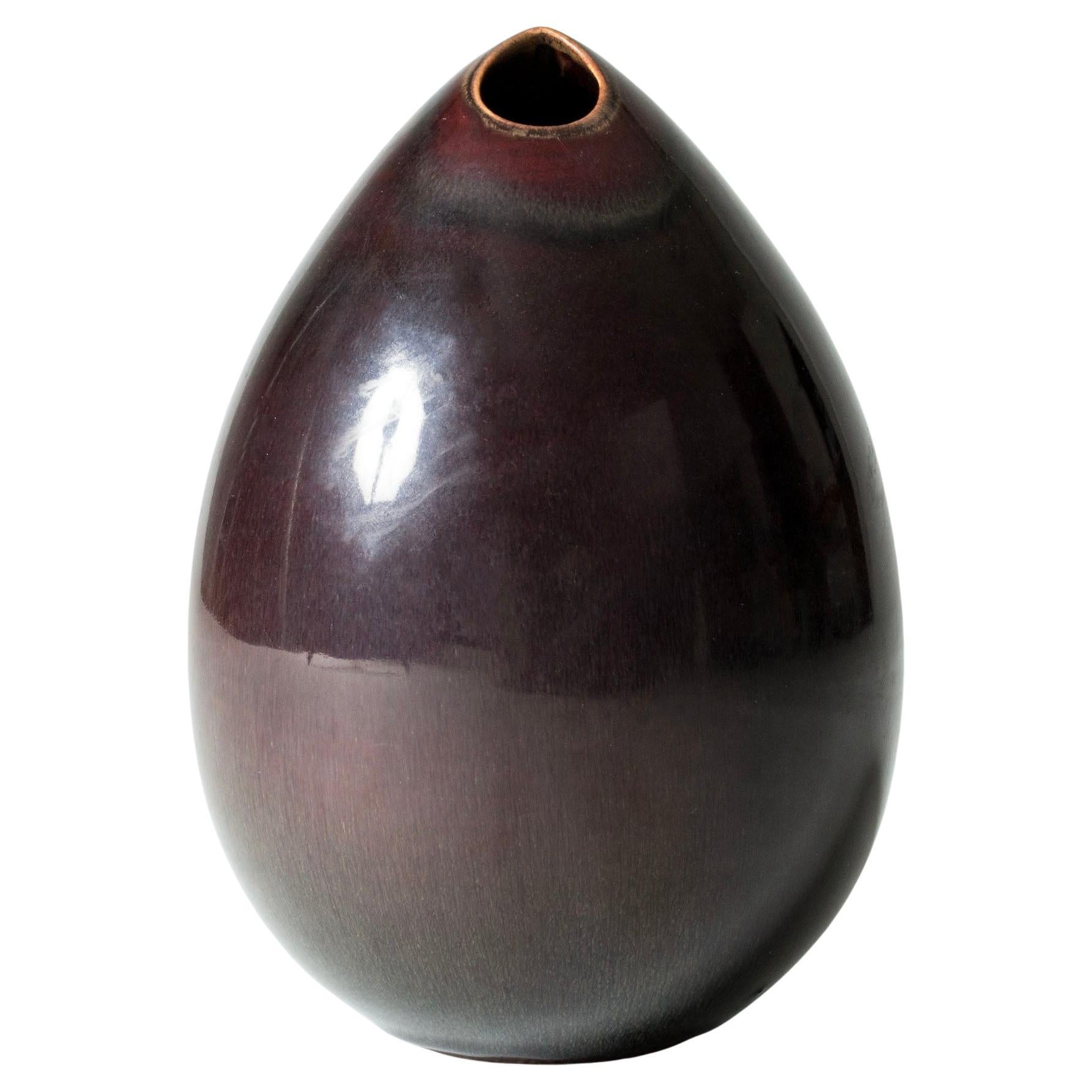 Vaso in gres di metà secolo "Gnurgla" di Stig Lindberg, Gustavsberg, Svezia, anni '50