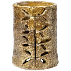 Lampada da tavolo in ceramica dorata di Huguette Bessone AM del Medioevo