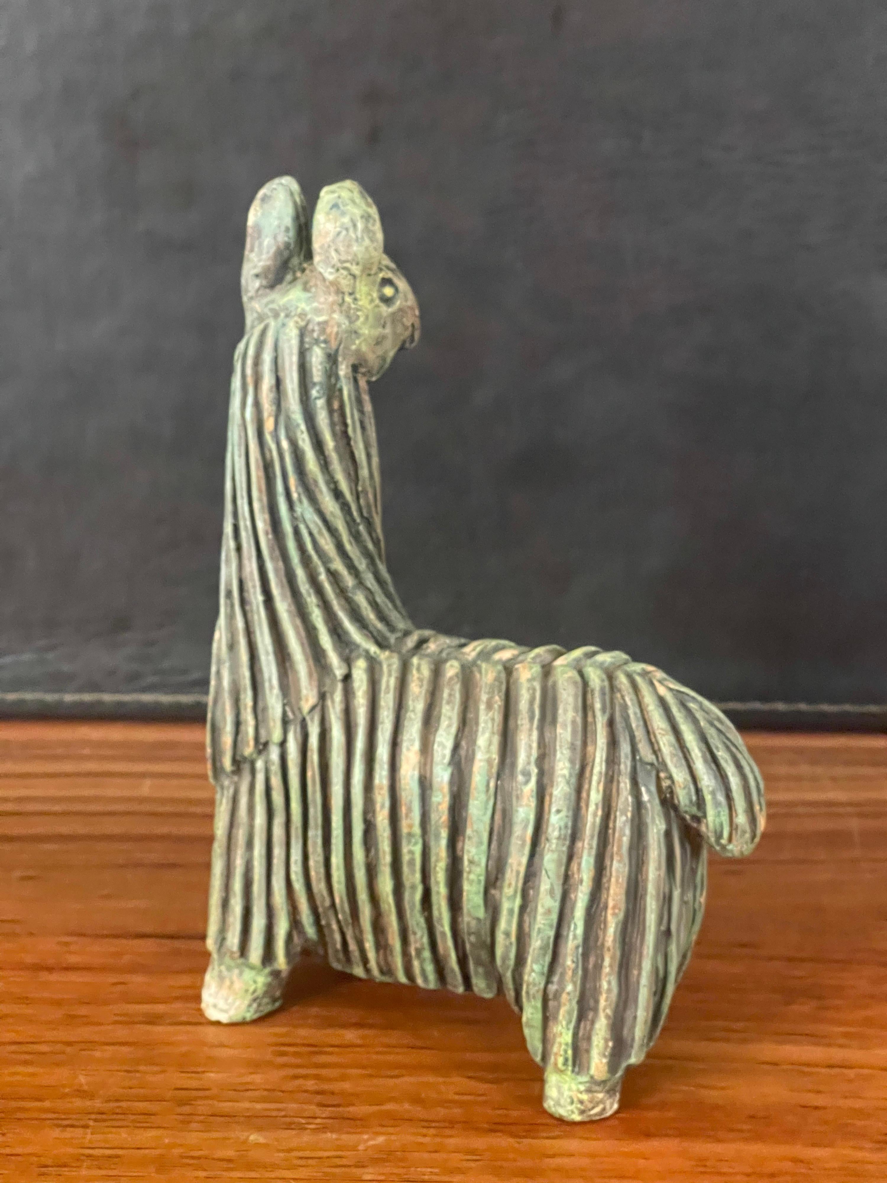 American Midcentury Stoneware Llama by Fabbri Art Company For Sale