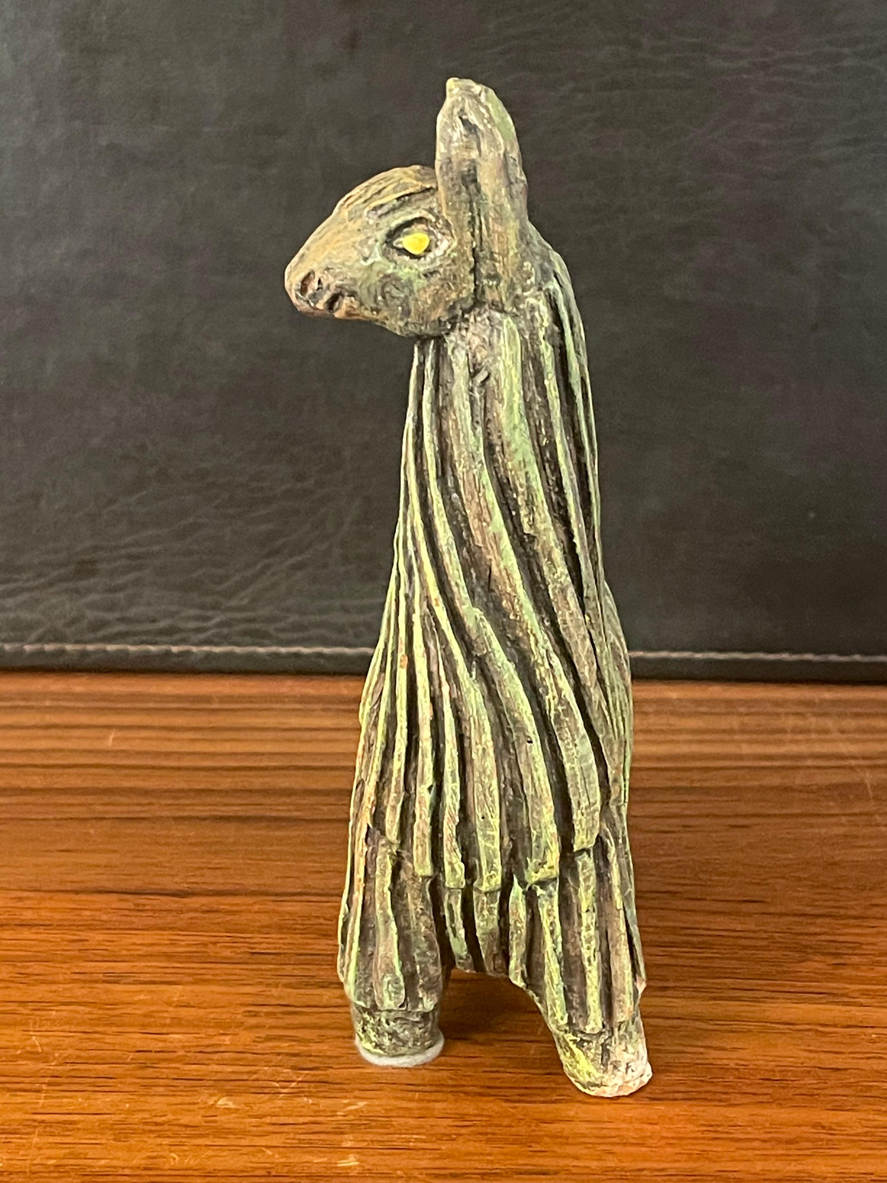 Midcentury Stoneware Llama by Fabbri Art Company In Good Condition For Sale In San Diego, CA