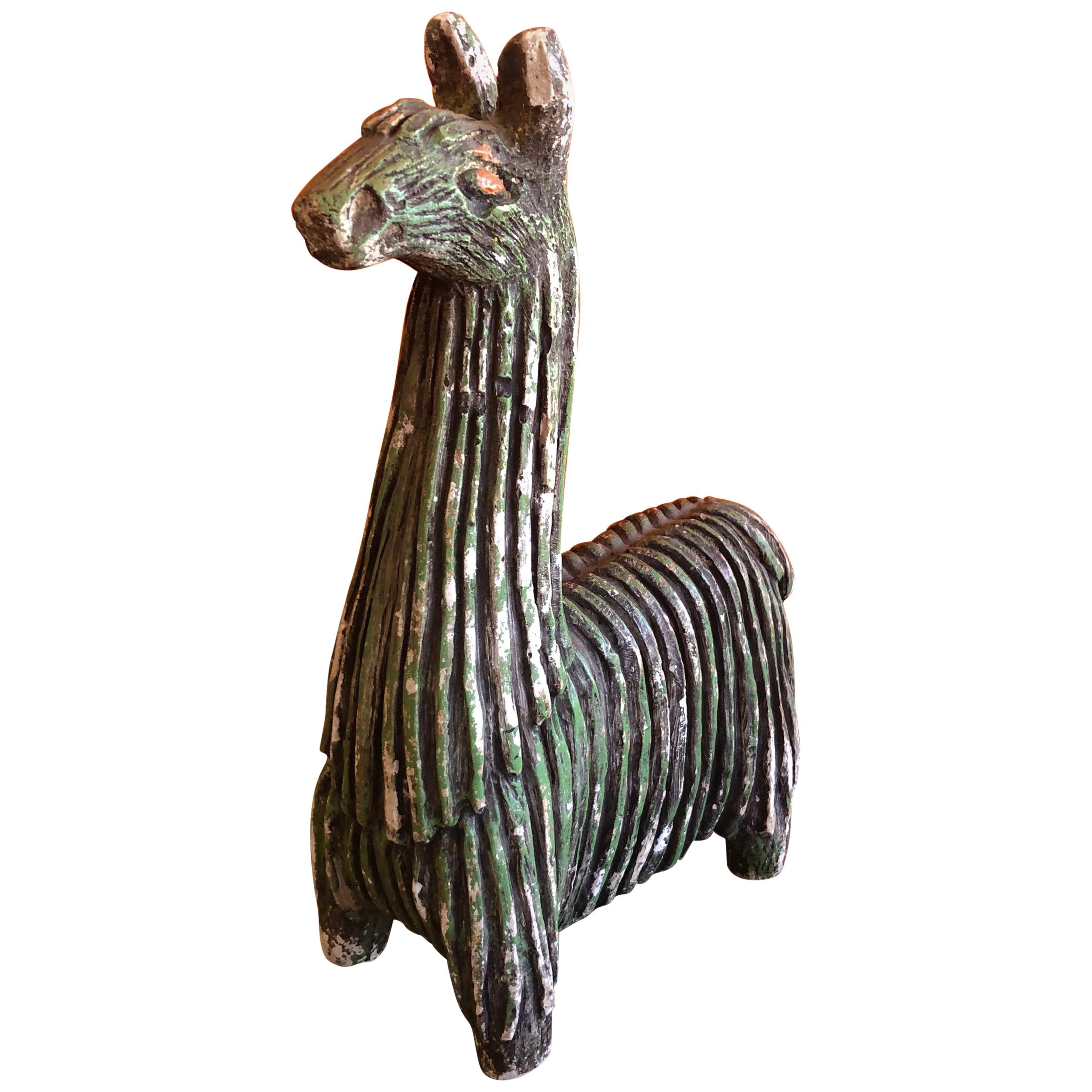 Midcentury Stoneware Llama by Fabbri Art Company