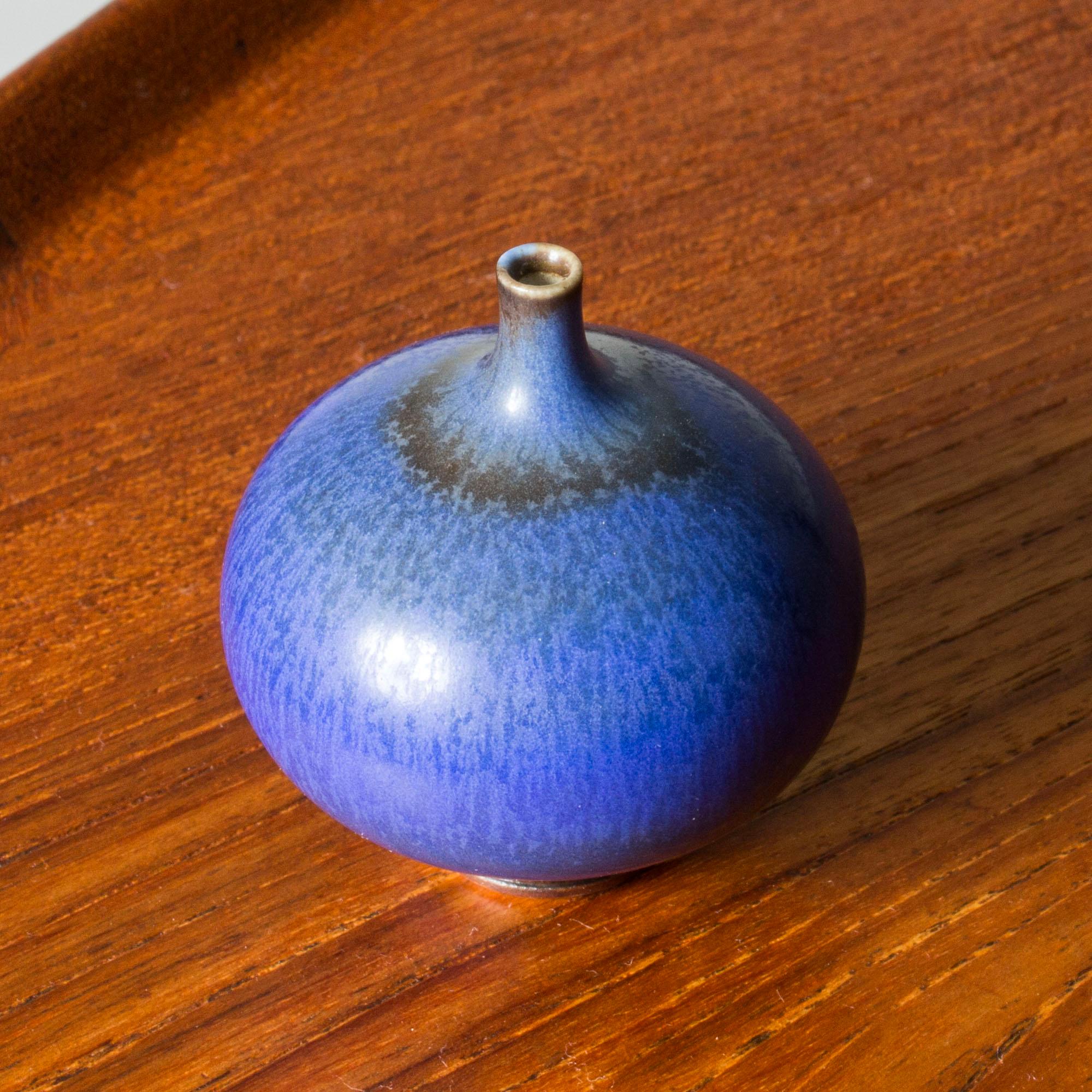 Mid-20th Century Midcentury Stoneware Miniature Vase, Berndt Friberg, Gustavsberg, Sweden, 1950s For Sale