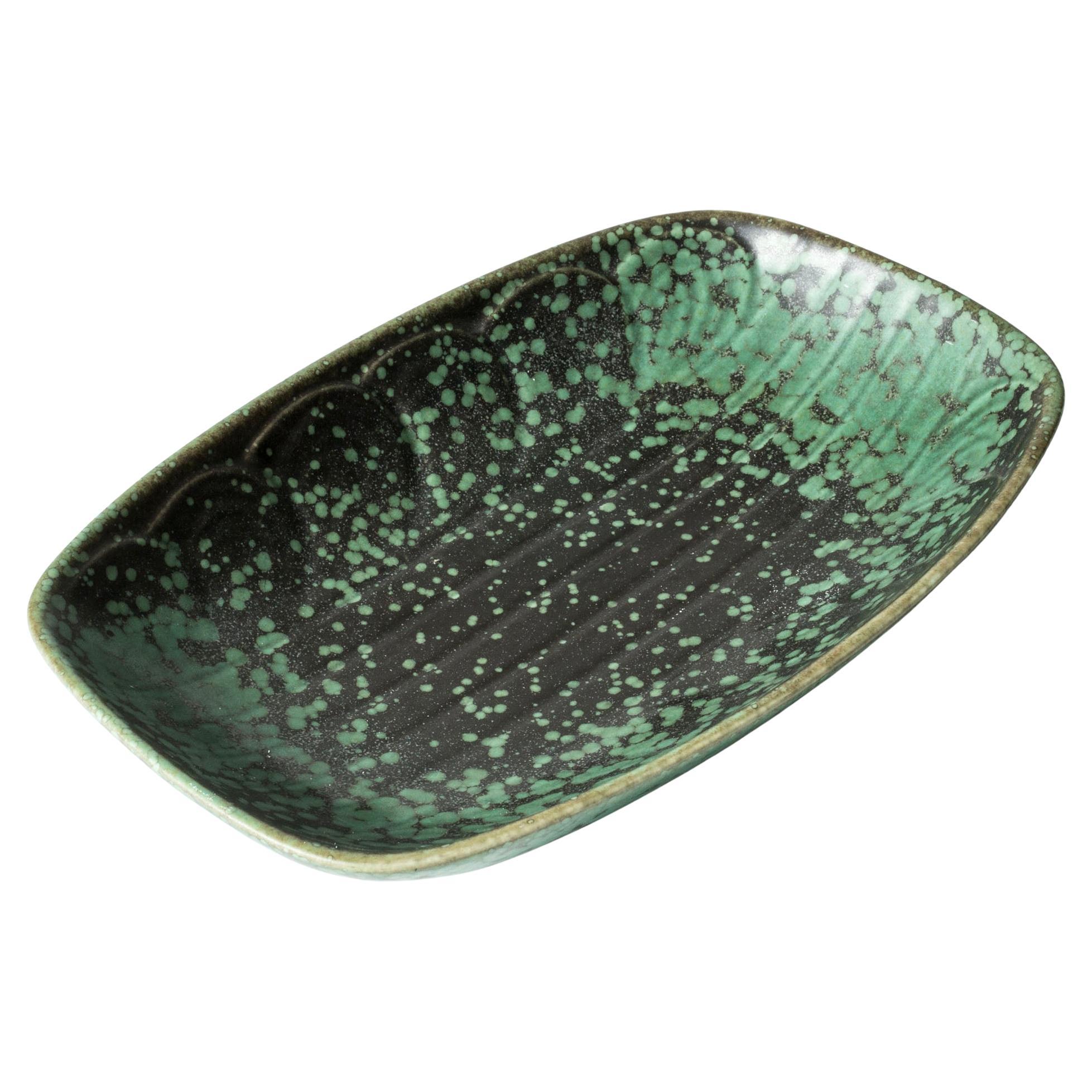 Midcentury Stoneware Platter by Gunnar Nylund for Rörstrand, Sweden, 1940s For Sale