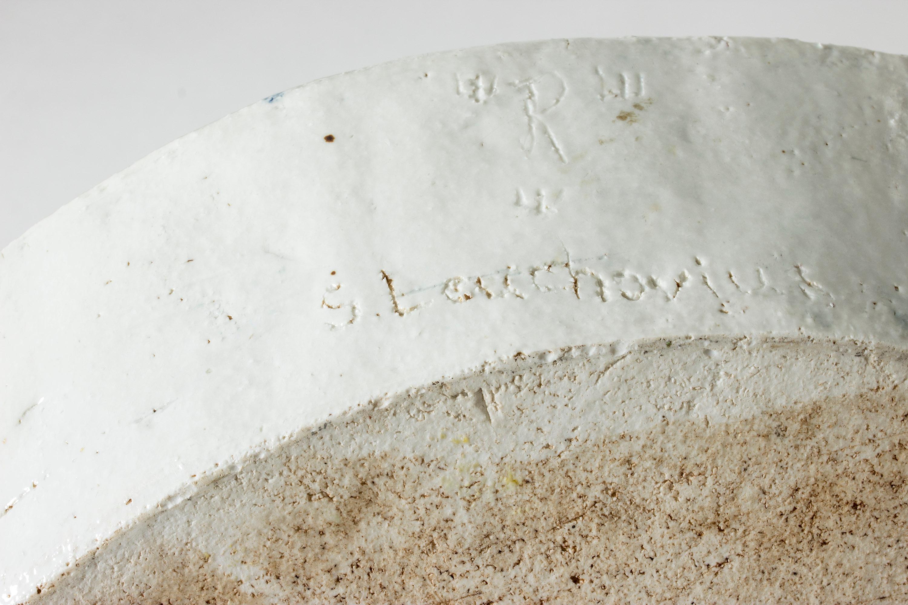 Midcentury Stoneware Platter by Sylvia Leuchovius, Rörstrand, Sweden, 1960s 5