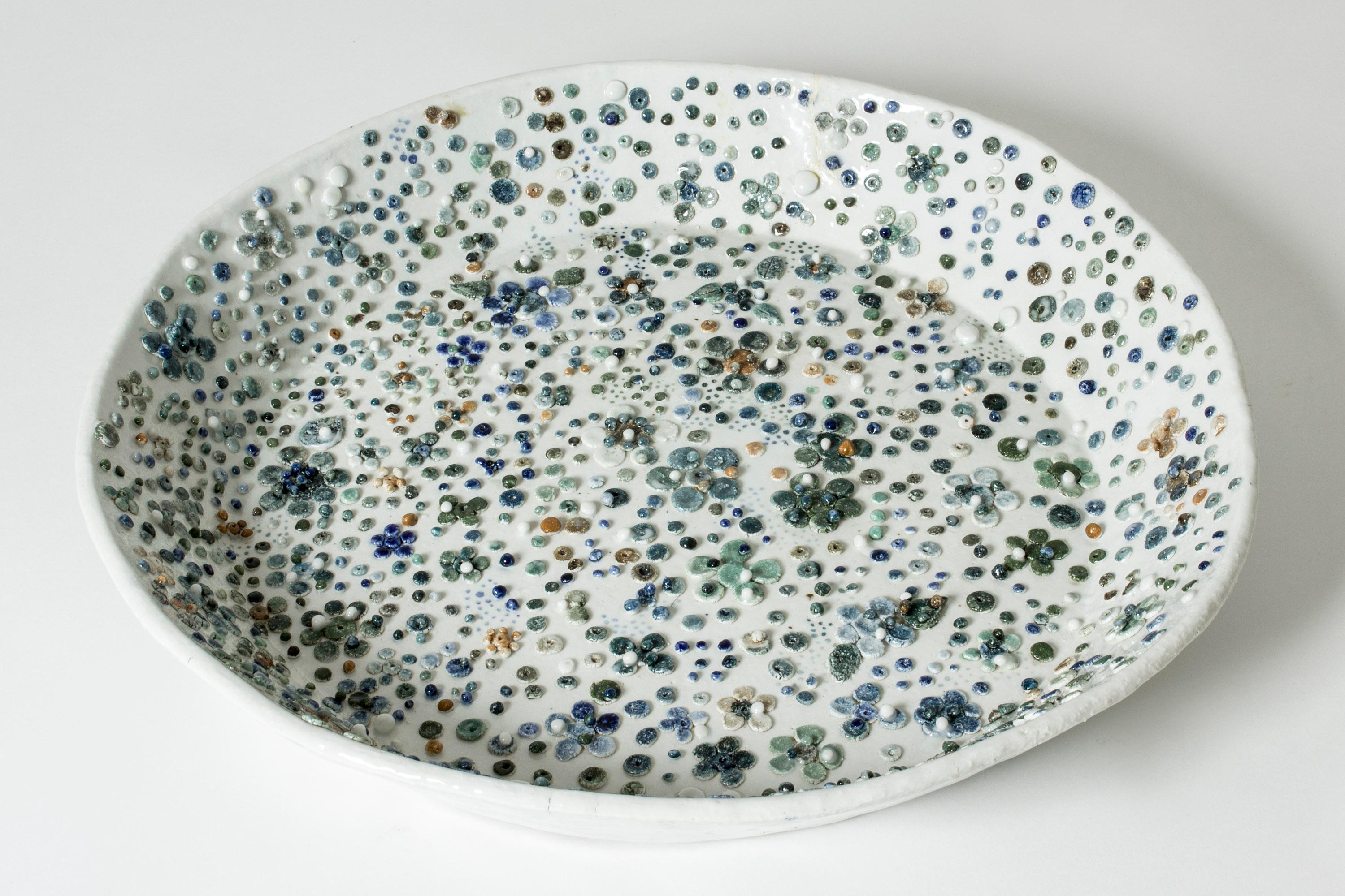 Swedish Midcentury Stoneware Platter by Sylvia Leuchovius, Rörstrand, Sweden, 1960s