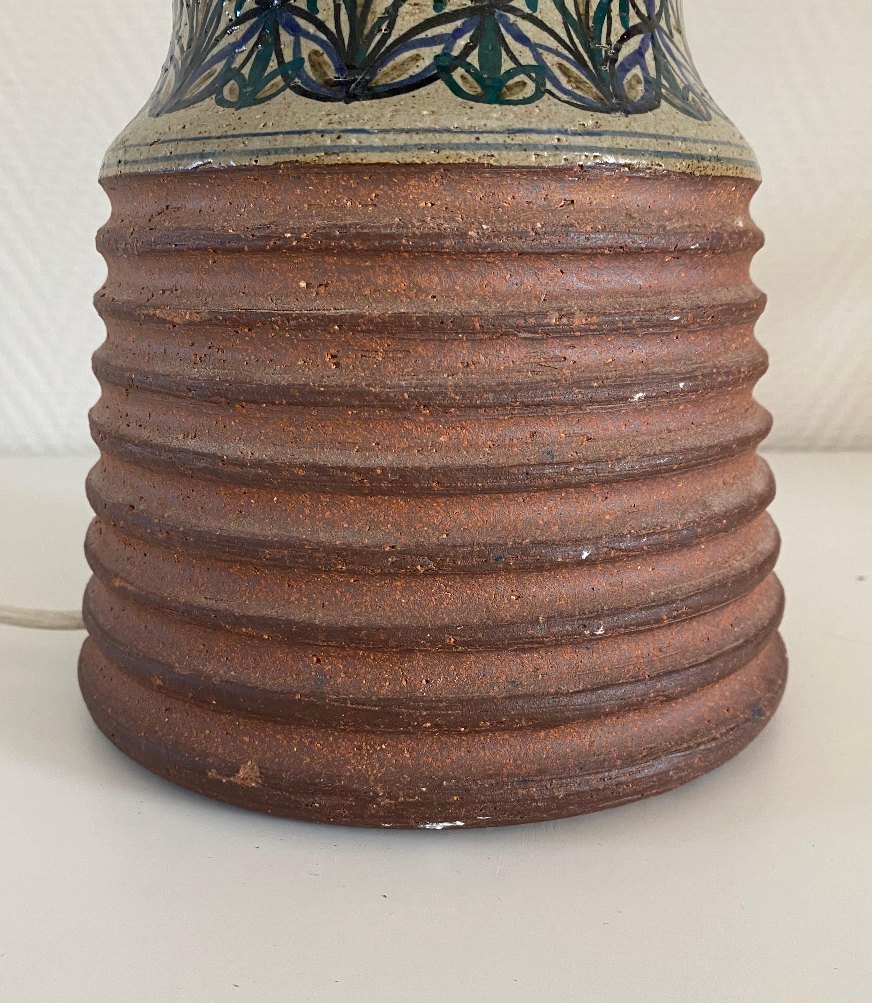Mid-Century Modern Midcentury Stoneware Table Lamp by Antonio Salvador Orodeo For Sale