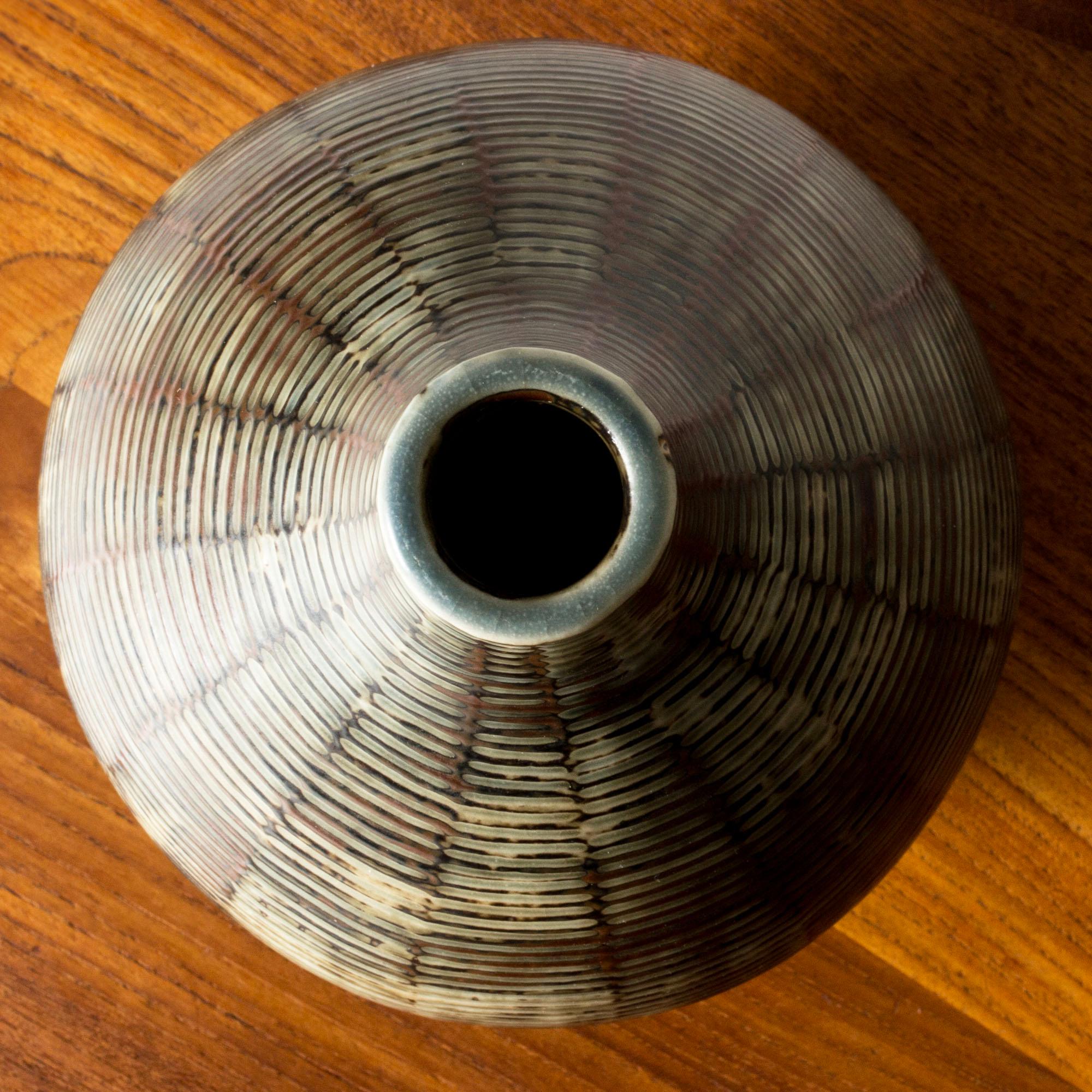 Grès porcellanato Midcentury Stoneware Vase by Axel Salto, Royal Copenhagen, Denmark, 1940s in vendita