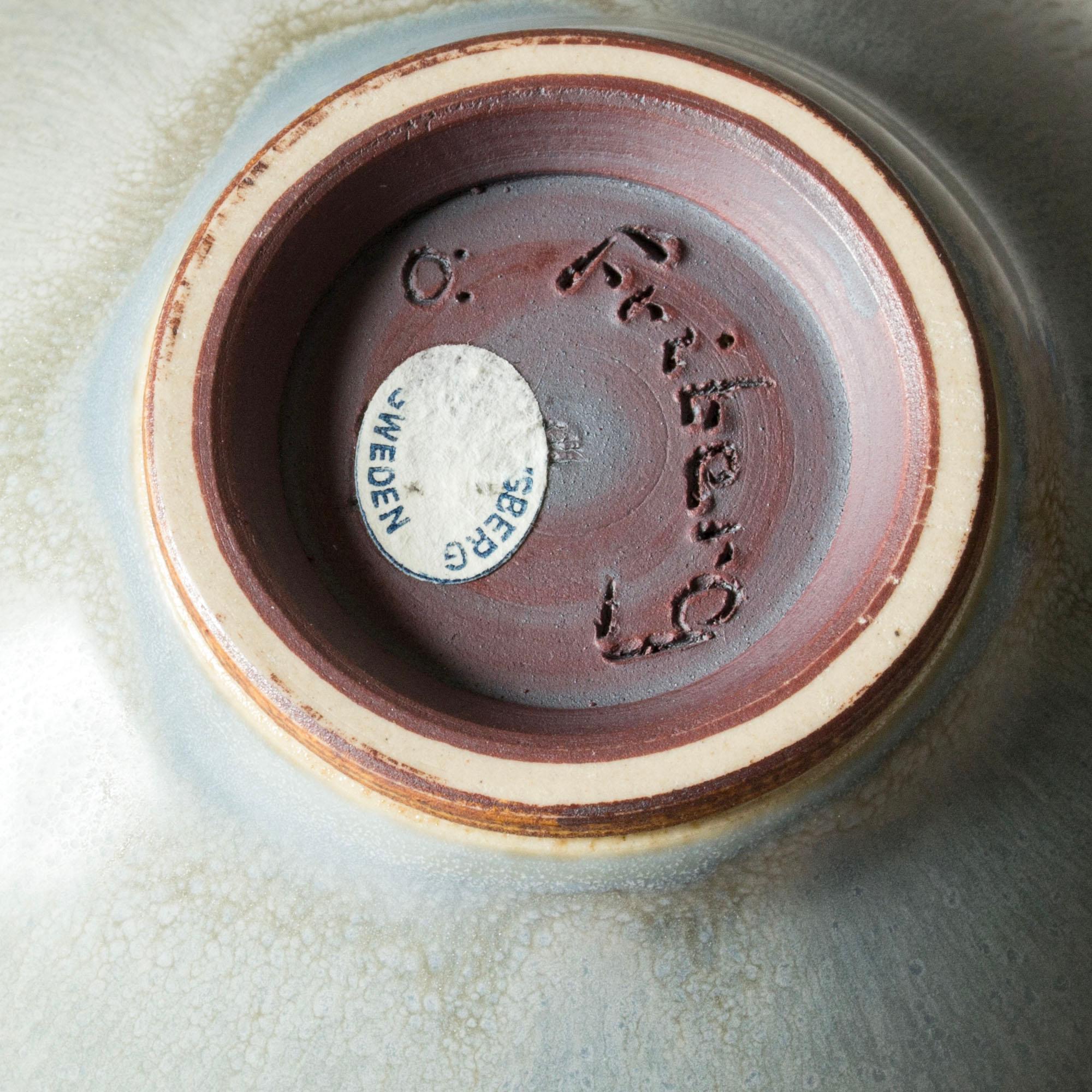 Metà XX secolo Vaso in gres della metà del secolo scorso di Berndt Friberg, Gustavsberg, Svezia, anni '1950 in vendita