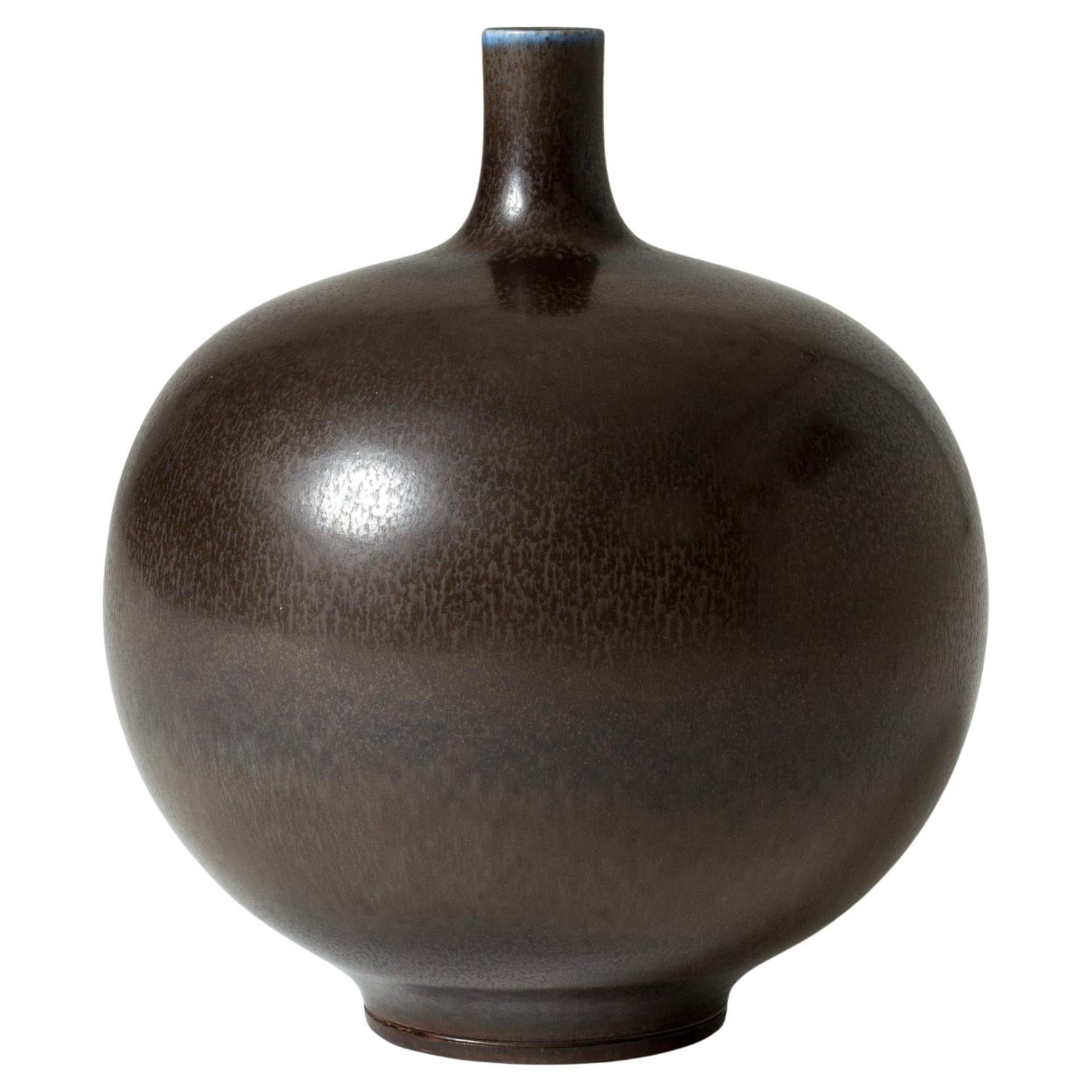 Midcentury Stoneware Vase by Berndt Friberg, Gustavsberg, Sweden, 1950s For Sale