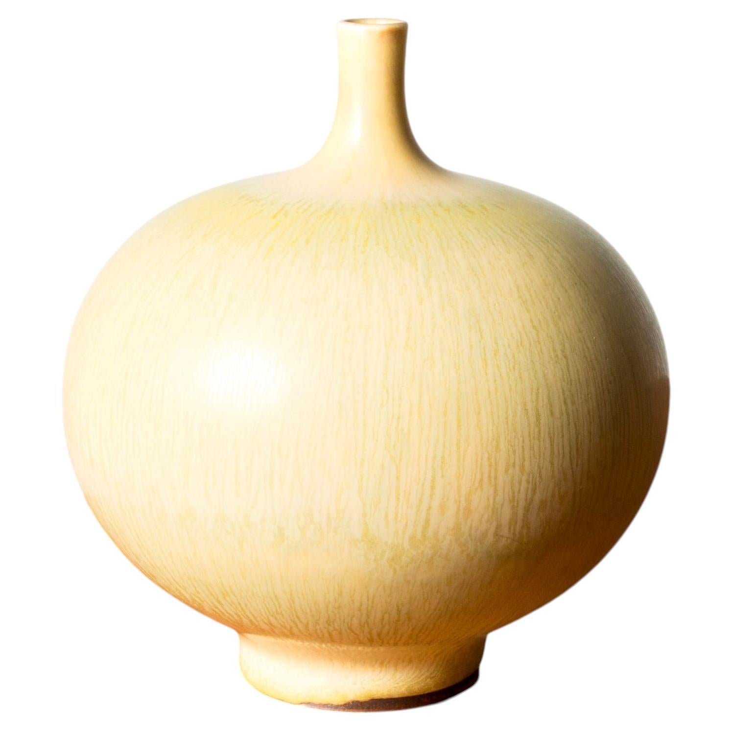 Midcentury Stoneware Vase by Berndt Friberg, Gustavsberg, Sweden, 1972