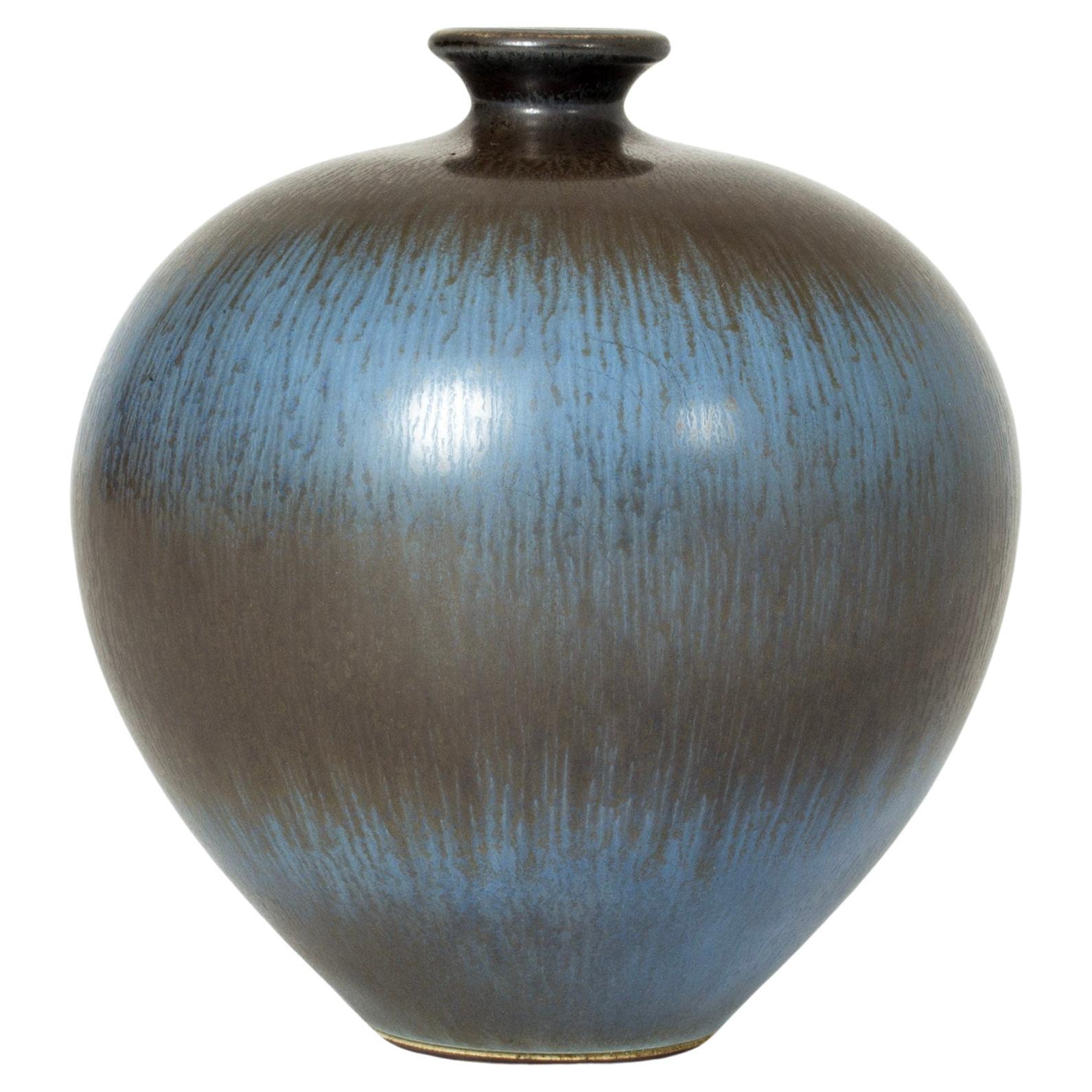 Midcentury Stoneware Vase by Berndt Friberg, Gustavsberg, Sweden, 1975 For Sale