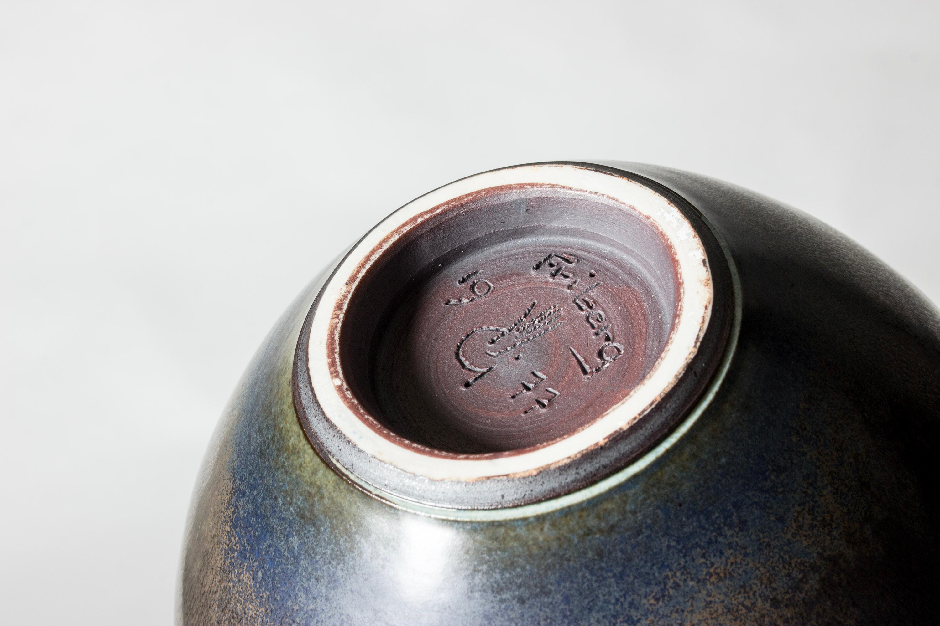 Late 20th Century Midcentury Stoneware Vase by Berndt Friberg, Gustavsberg, Sweden, 1977 For Sale