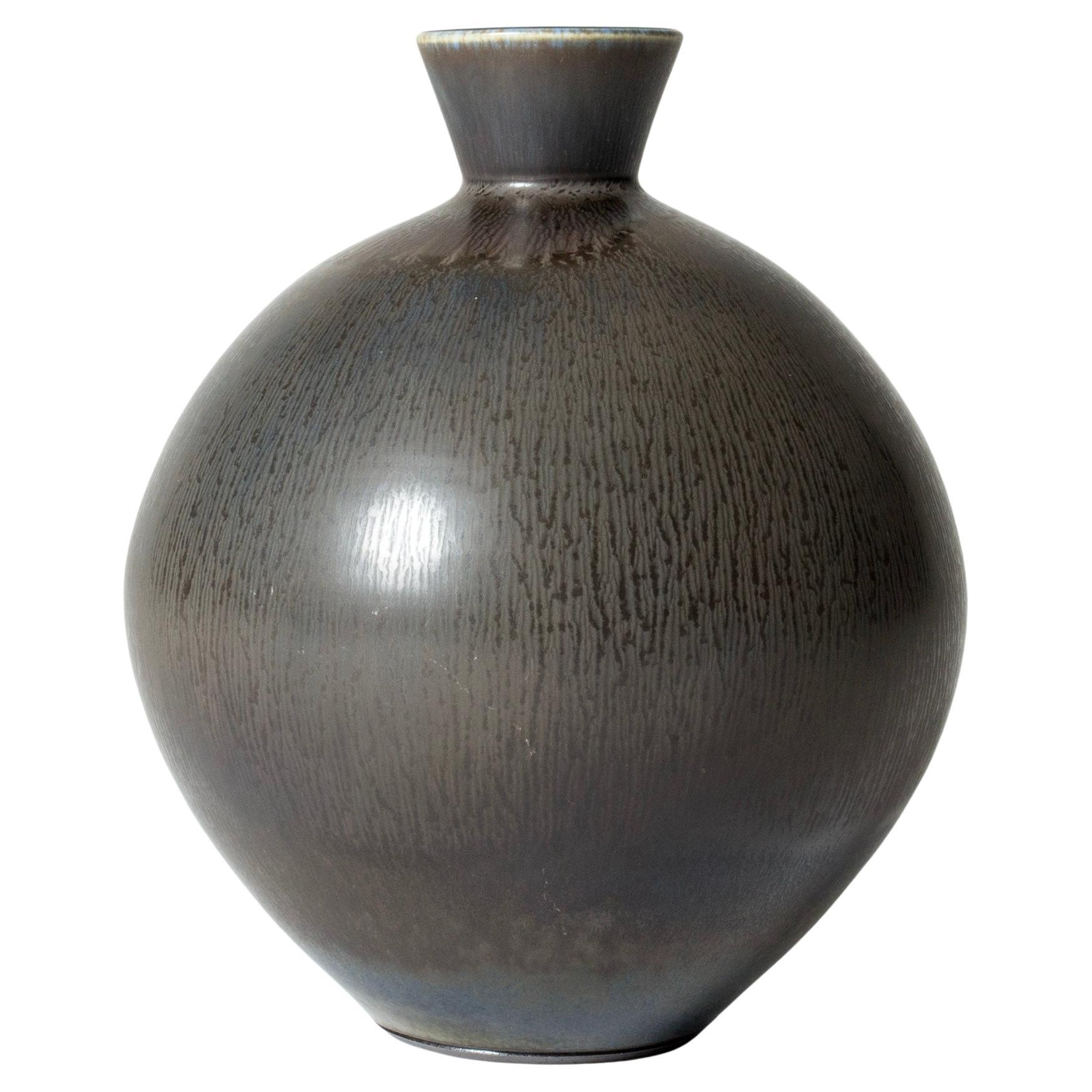 Midcentury Stoneware Vase by Berndt Friberg, Gustavsberg, Sweden, 1977 For Sale