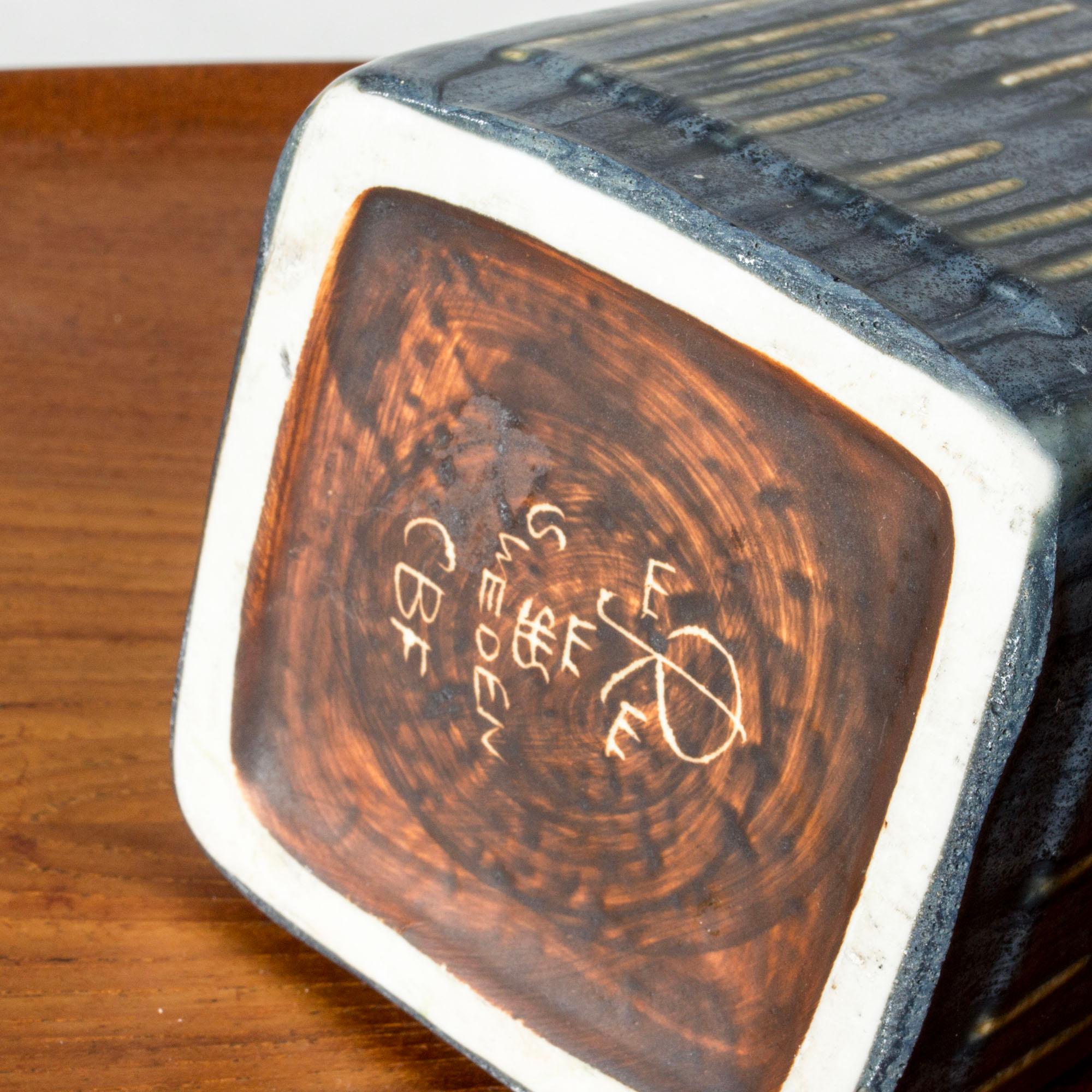 Metà XX secolo Vaso in gres di metà secolo di Carl-Harry Stålhane, Rörstrand, Svezia, anni '60 in vendita